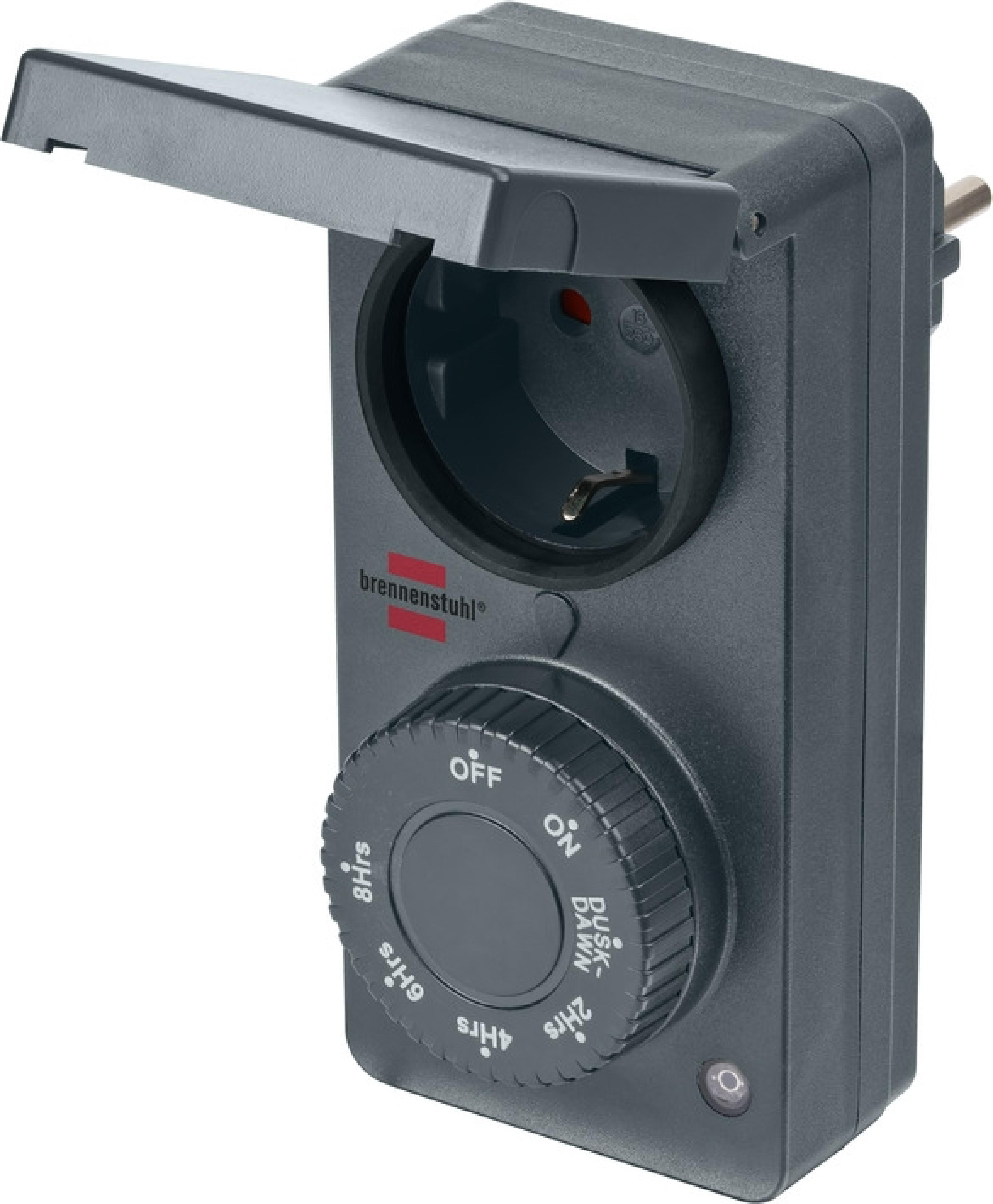 Brennenstuhl Timer mit Daemmerungssensor mechan. IP44 anthr.
