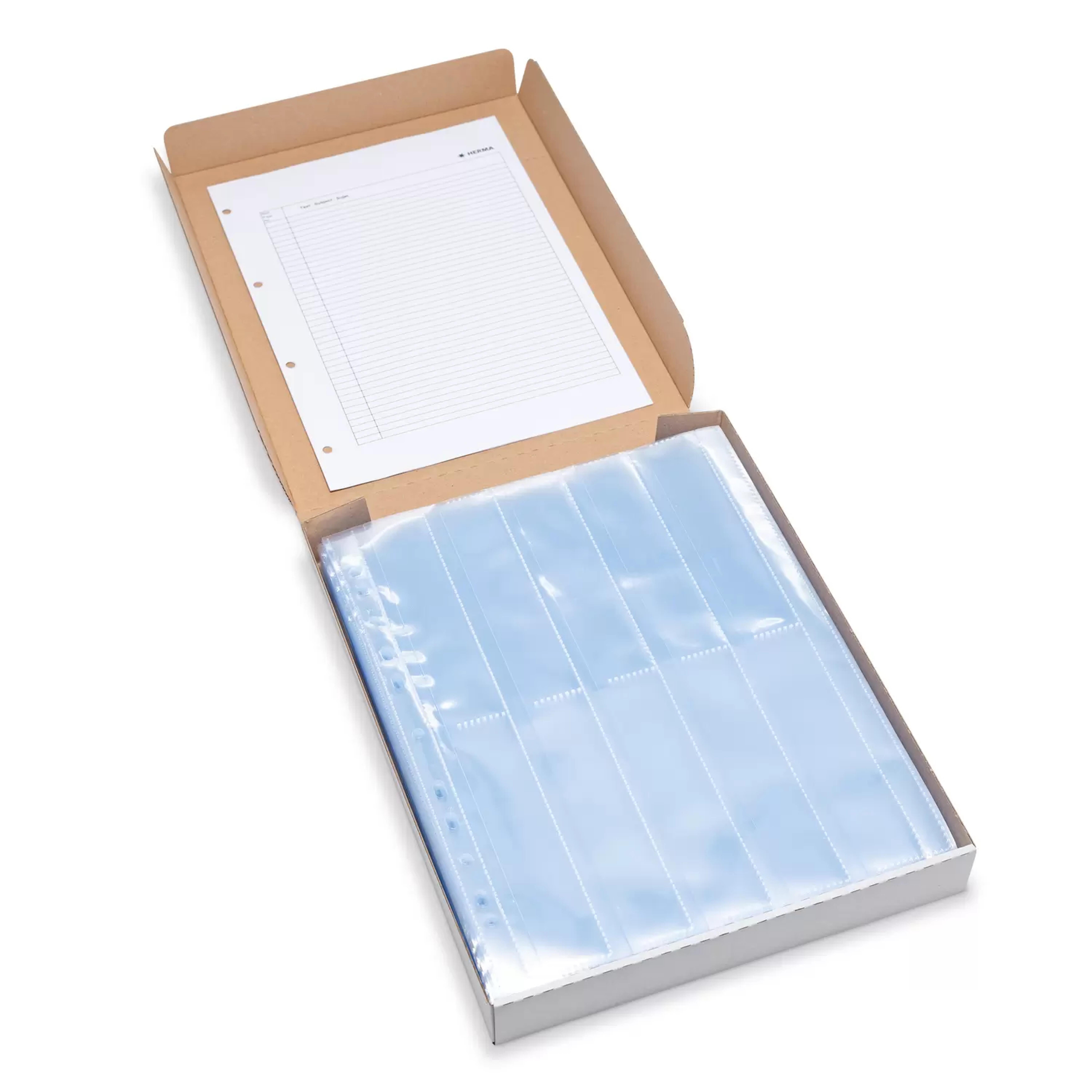 HERMA Negativhuellen transparent fuer 10 x 4 Streifen 100 St.
