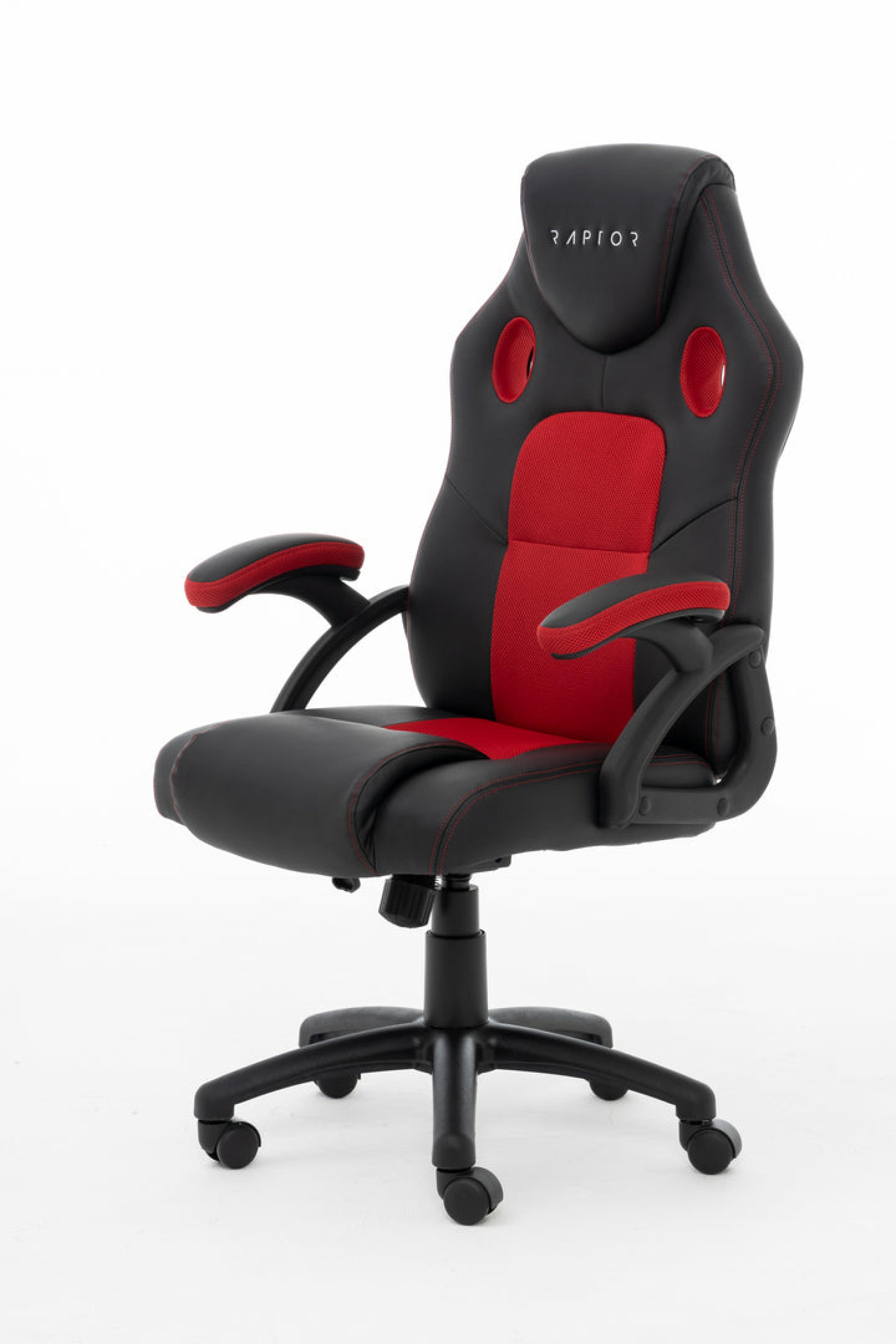 Raptor Gaming Stuhl GS-40 PU + Fabric schwarz/rot