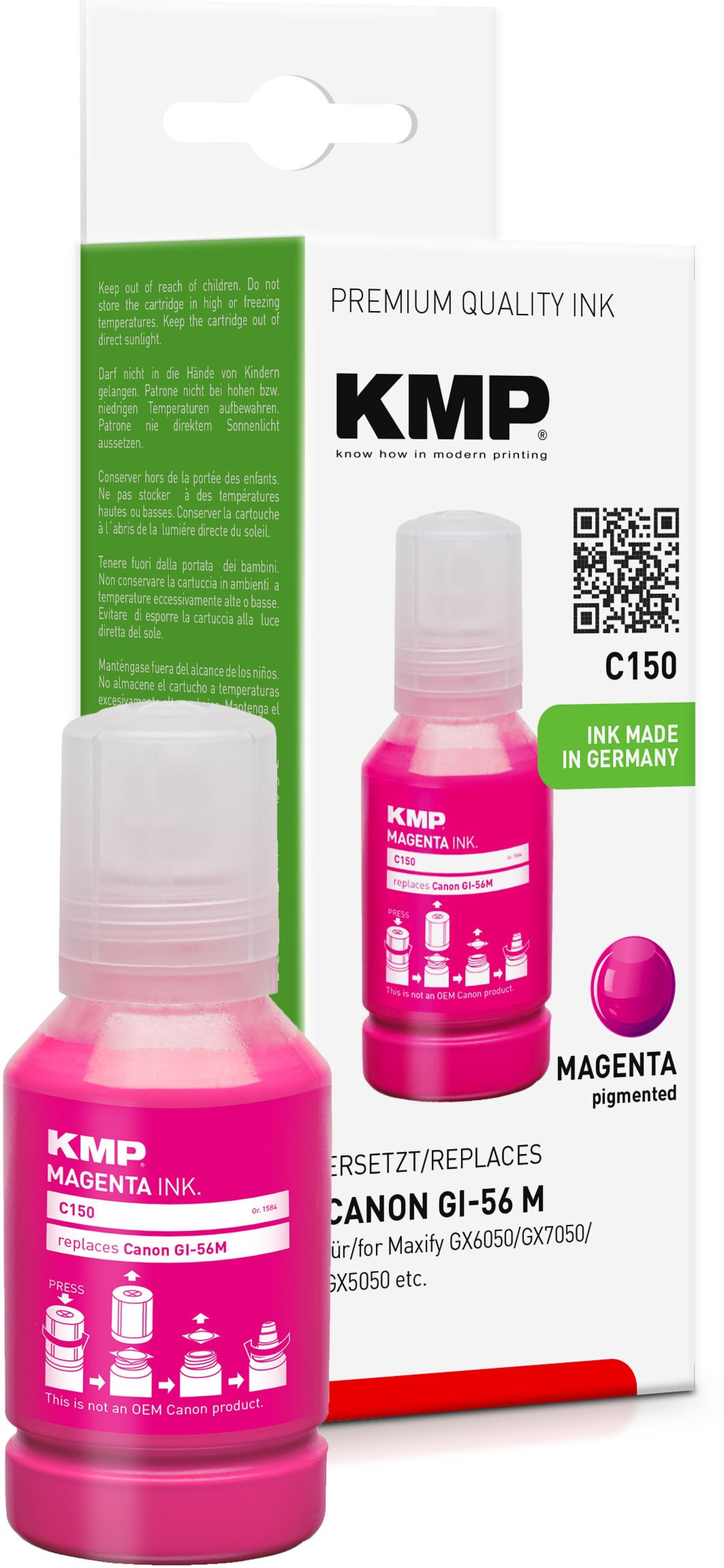 KMP Patrone Canon Maxify GI56M magenta 14000 Seiten C150 kompatibel