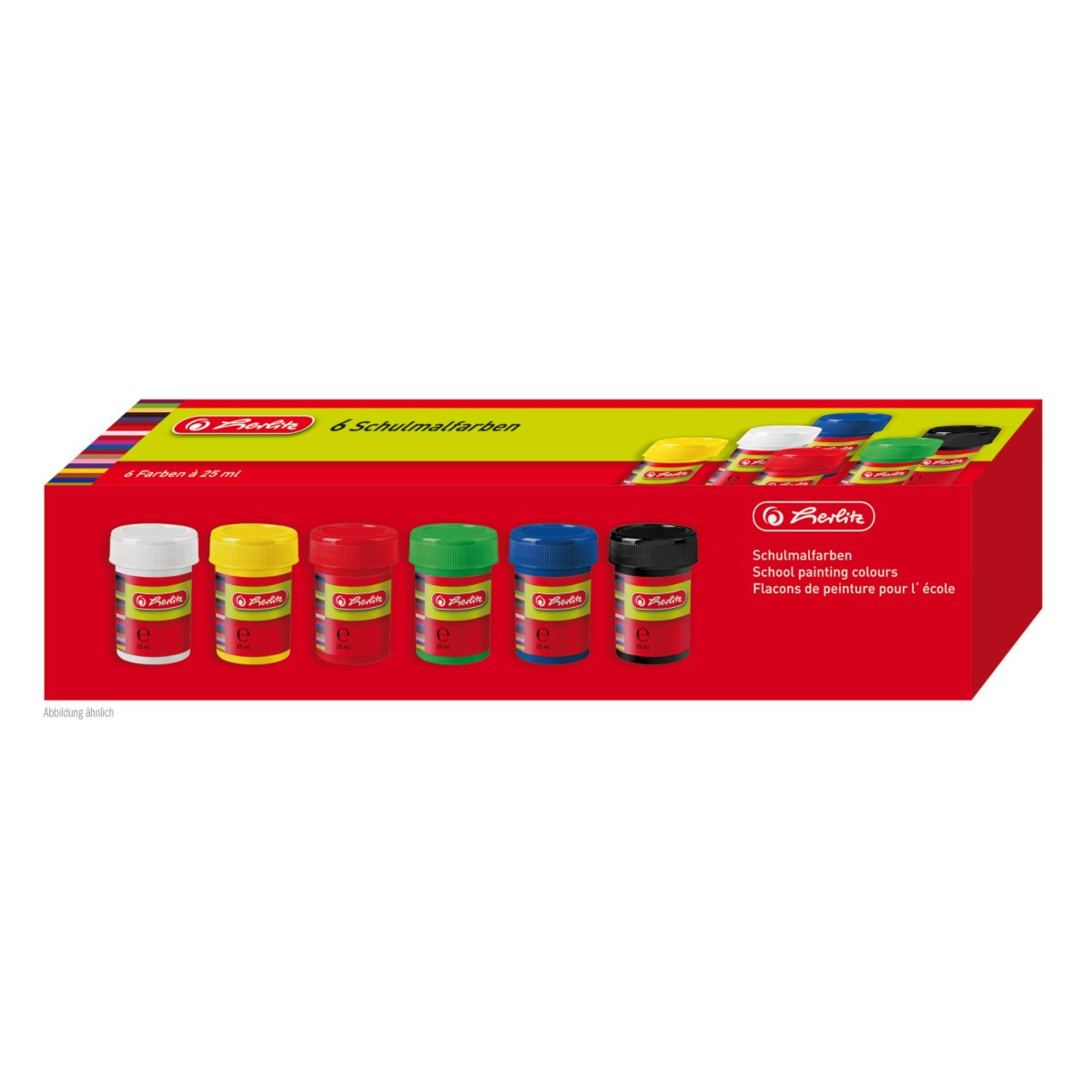 Herlitz Schulmalfarben 6 Toepfe a 25ml Faltschachtel