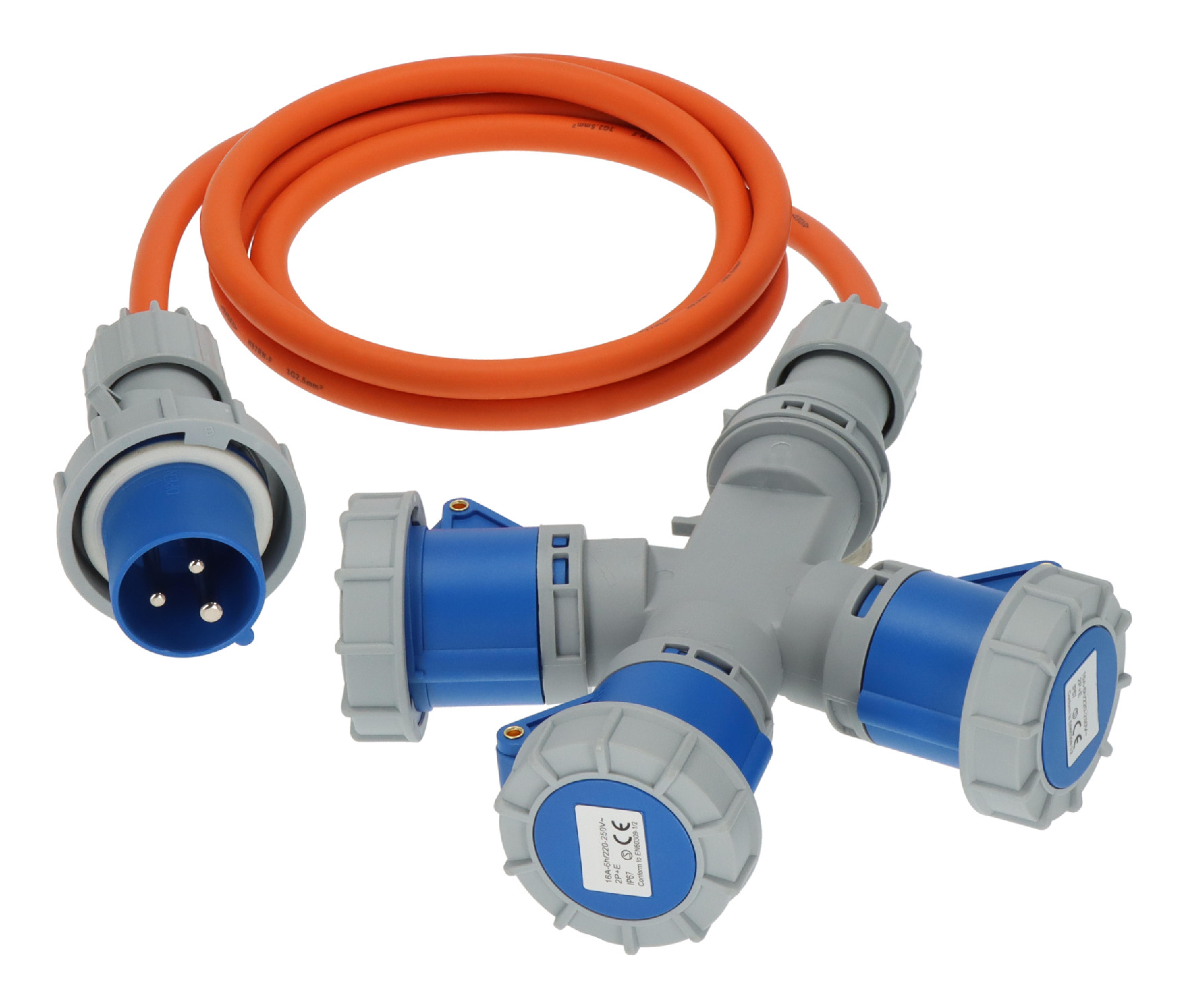 Brennenstuhl Verl.-Kabel CEE 3 Fach Verteiler 16A 2m