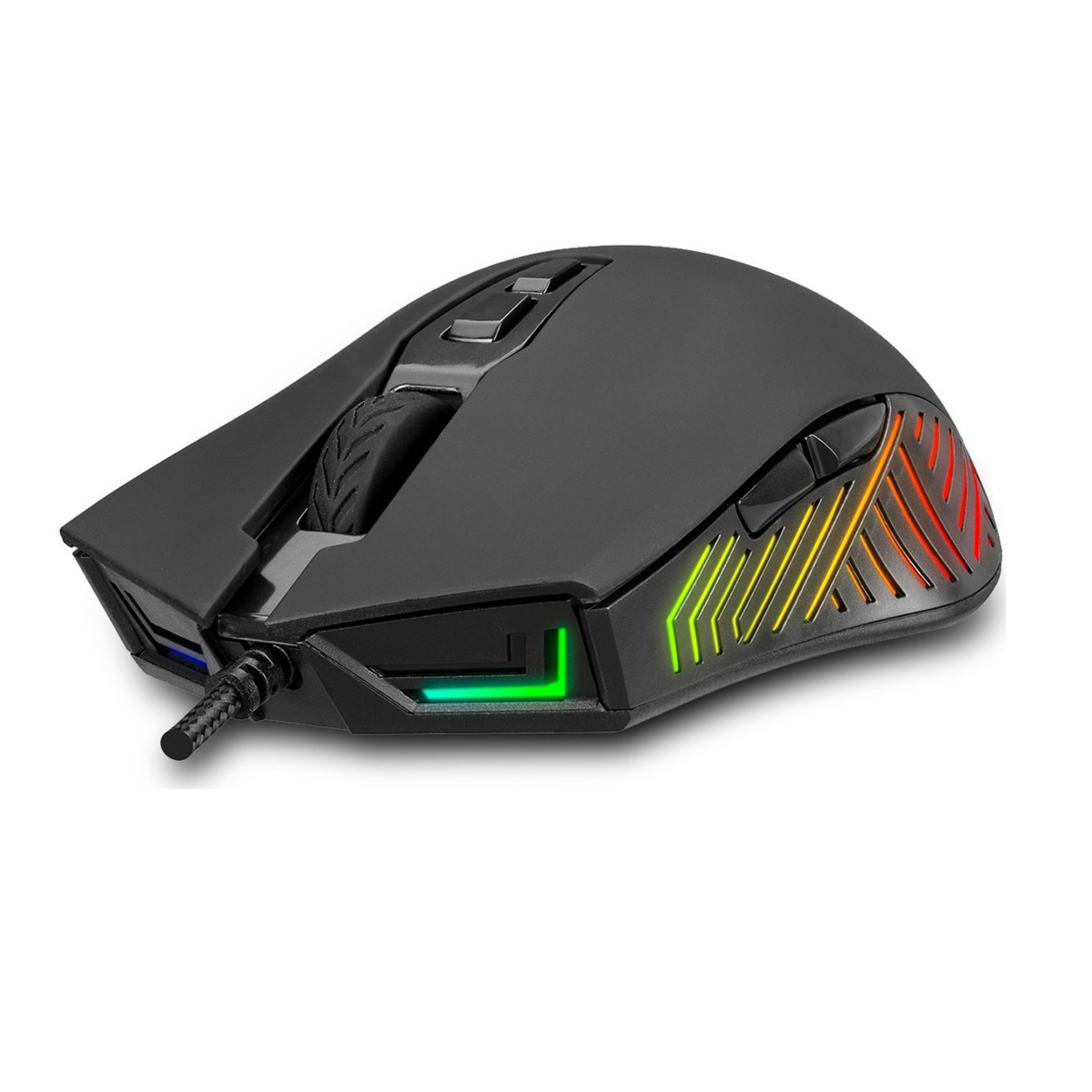 INCA Gaming Maus RGB/ 6400DPI/ 7Tasten/USB 1.80m schwarz retail