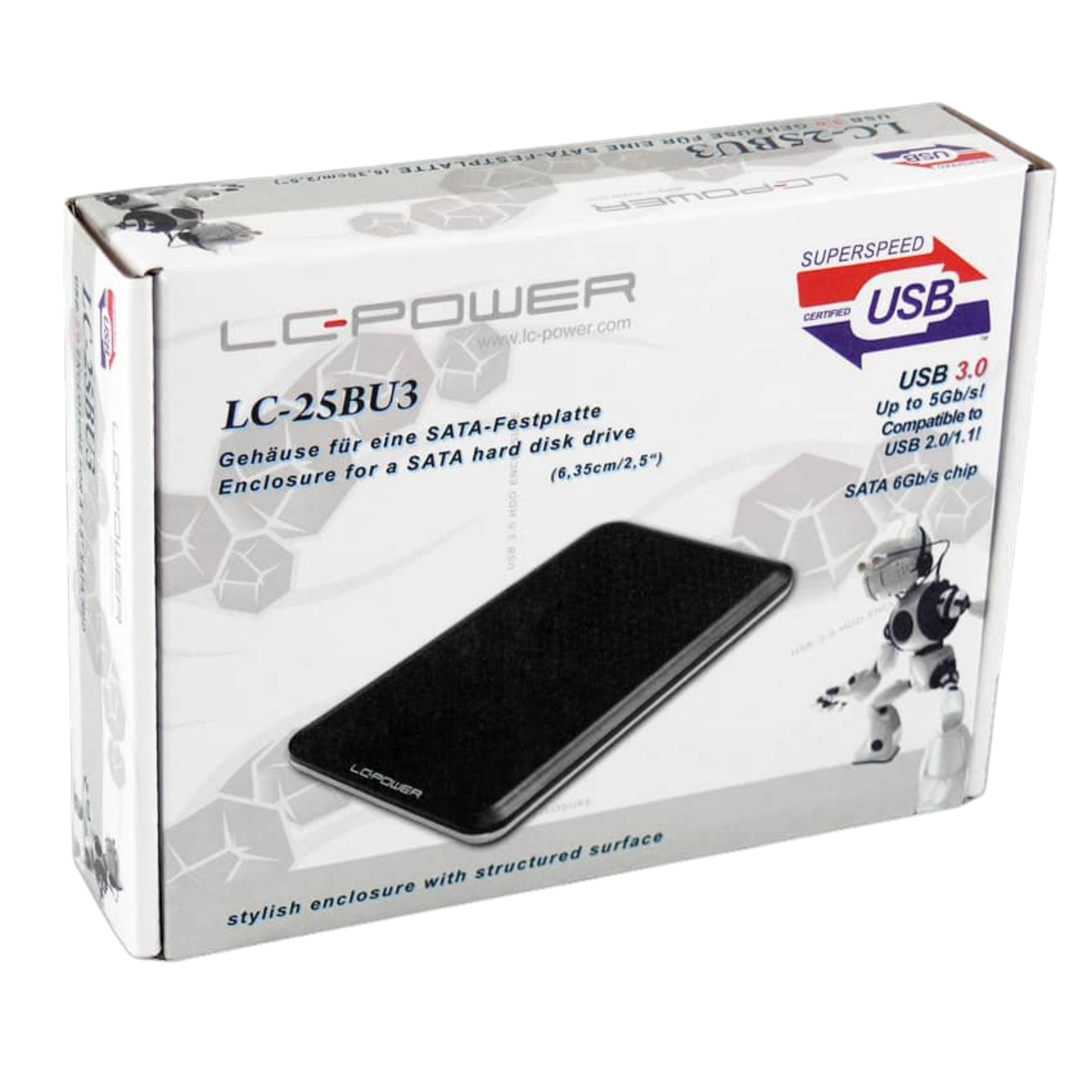 LC-Power Geh 6.3cm (2,5") SATA>USB3.0 LC-25BU3 (B)