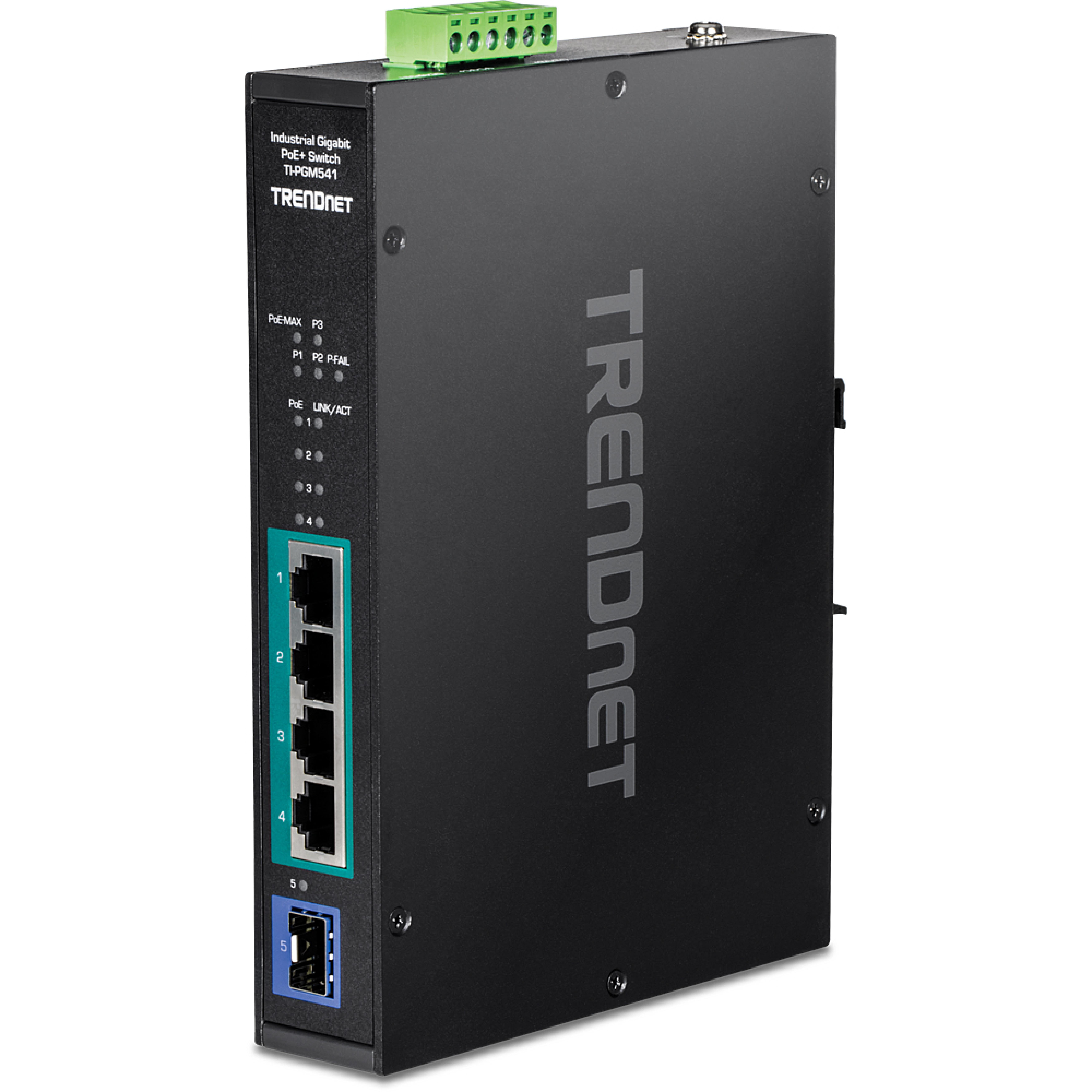 TRENDnet 5-port Indust. Gbit PoE+ DIN-Rail Switch -20/+65°C