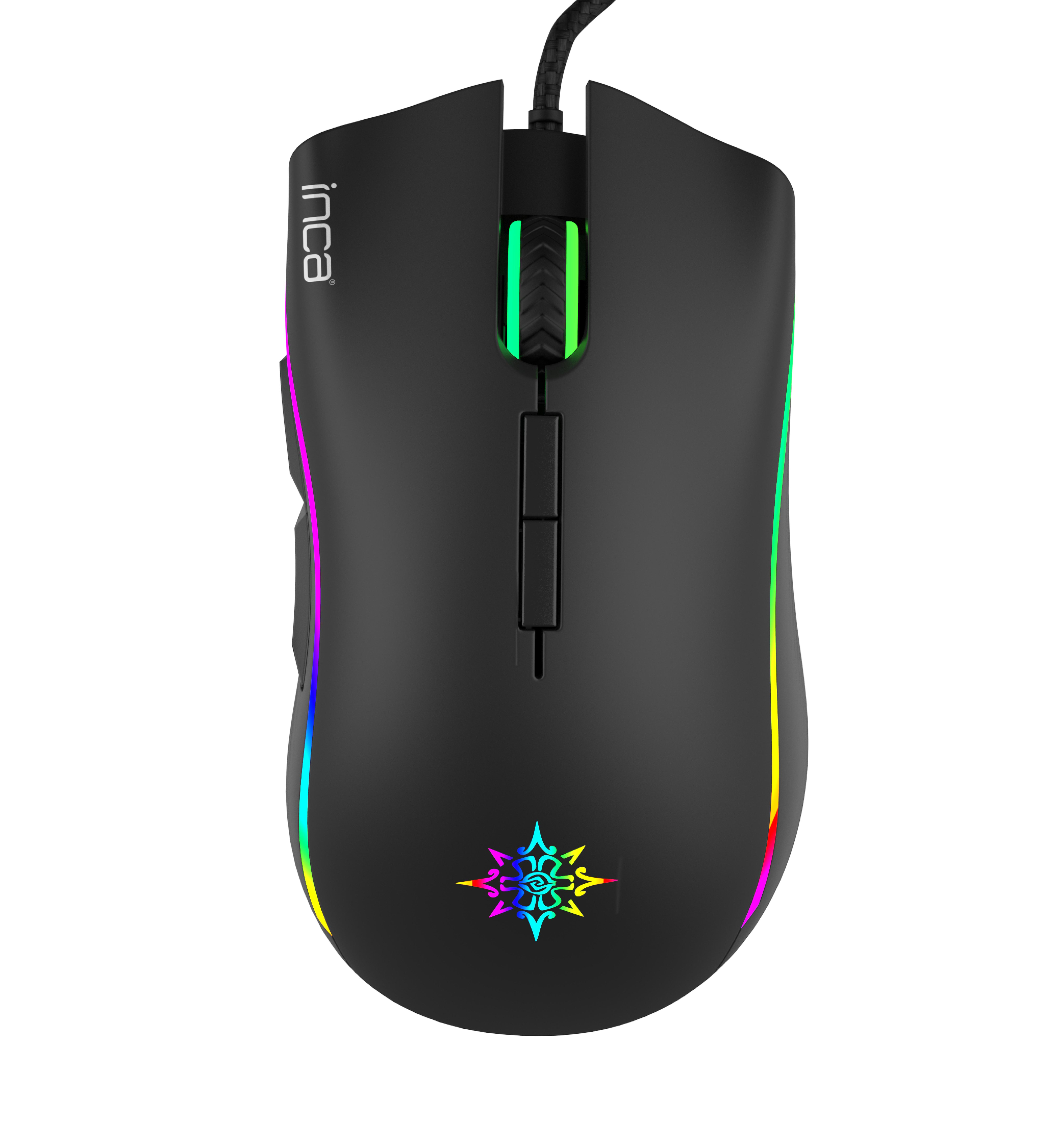 INCA Gaming Maus RGB/ 6400DPI/ 7Tasten/USB 1.60m schwarz retail