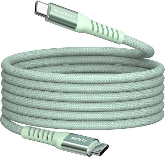 VERBATIM SYNC & Charger USB C to USB C 100W Magnetic 120 CM - Green