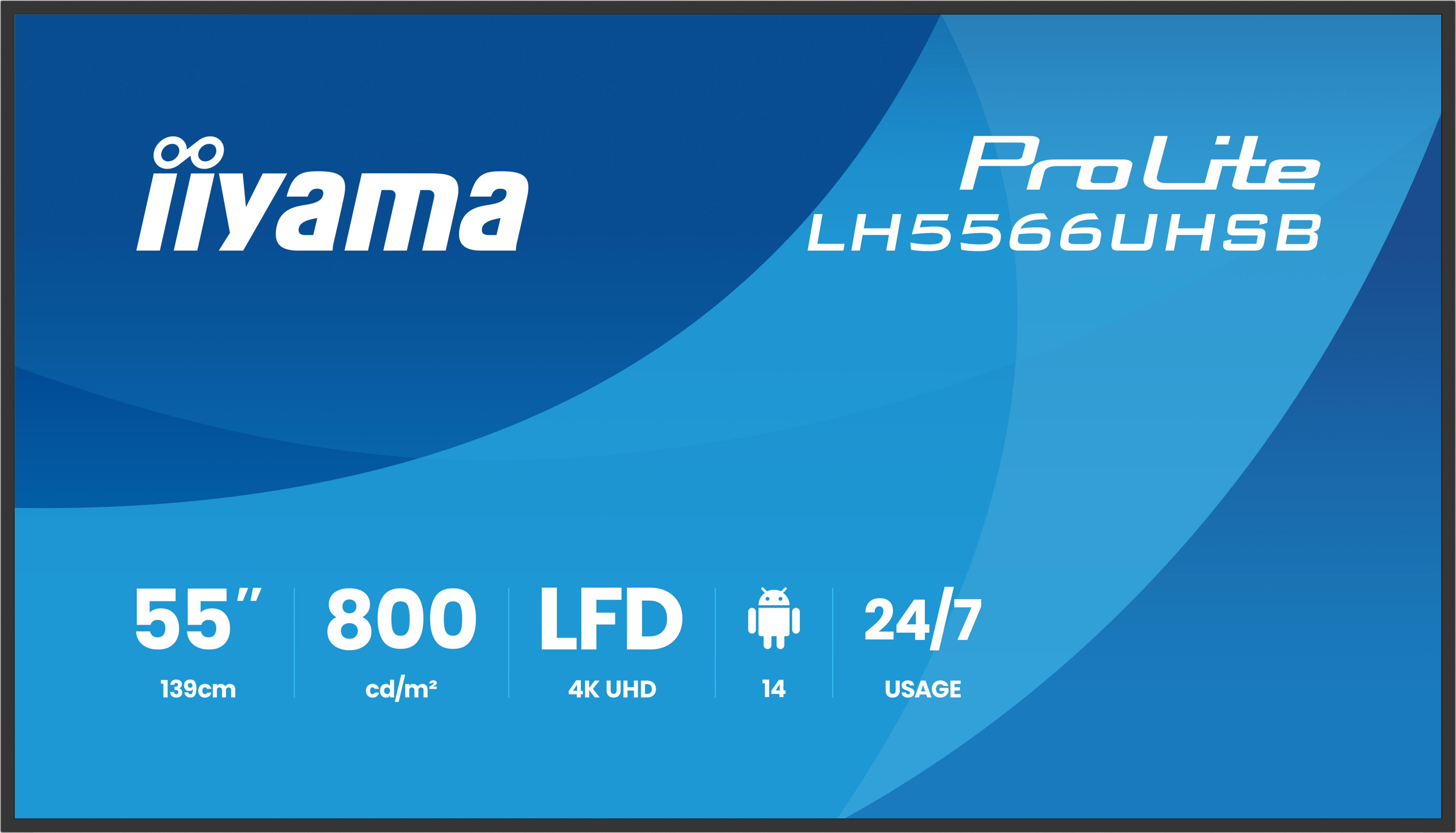 IIYAMA 139.0cm(55") LH5566UHSB-B1 16:9 2xHDMI+1xUSB-C VA (Speditions