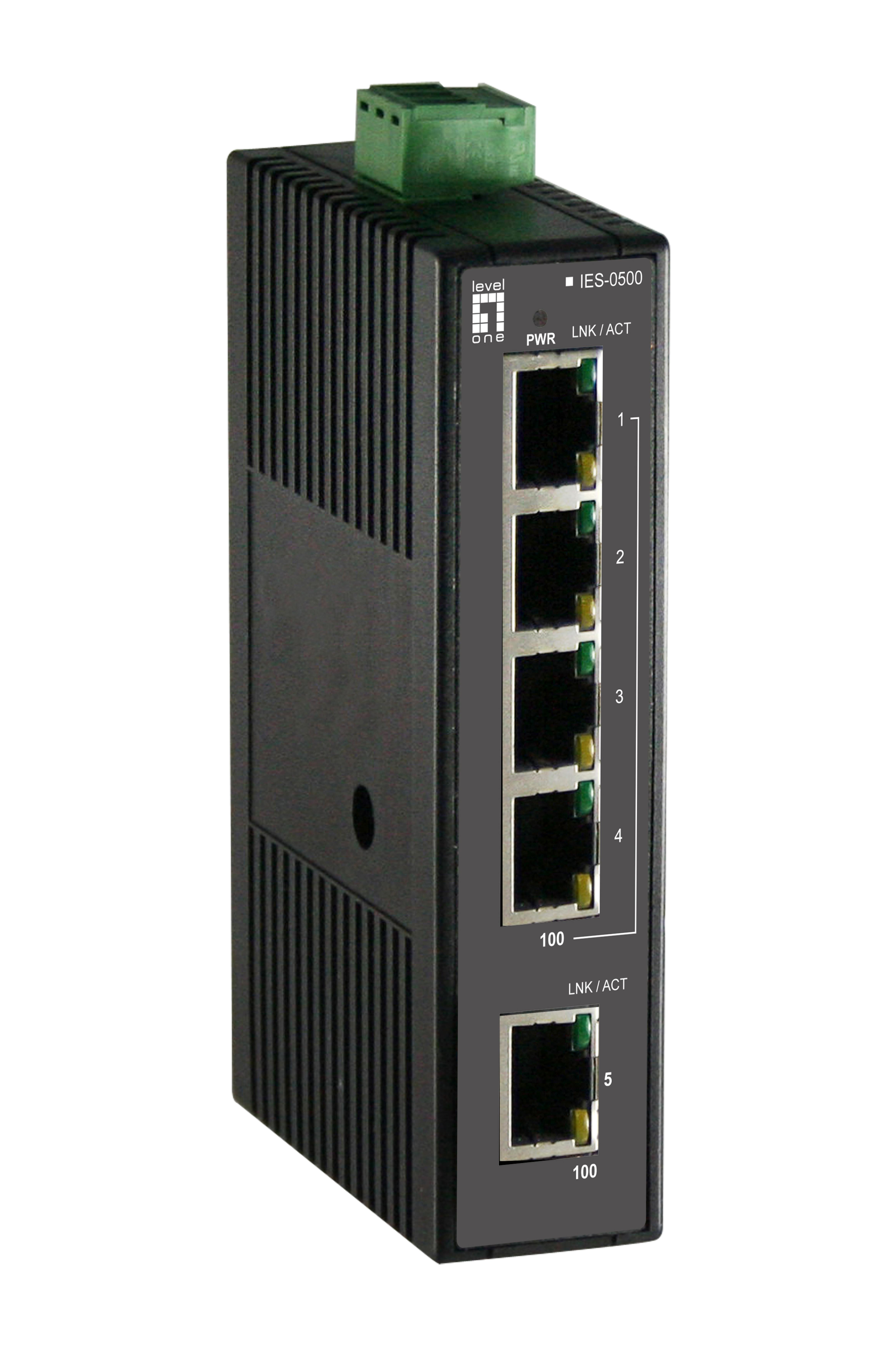 LevelOne Industr.Switch 5xFE+DIN Plastik