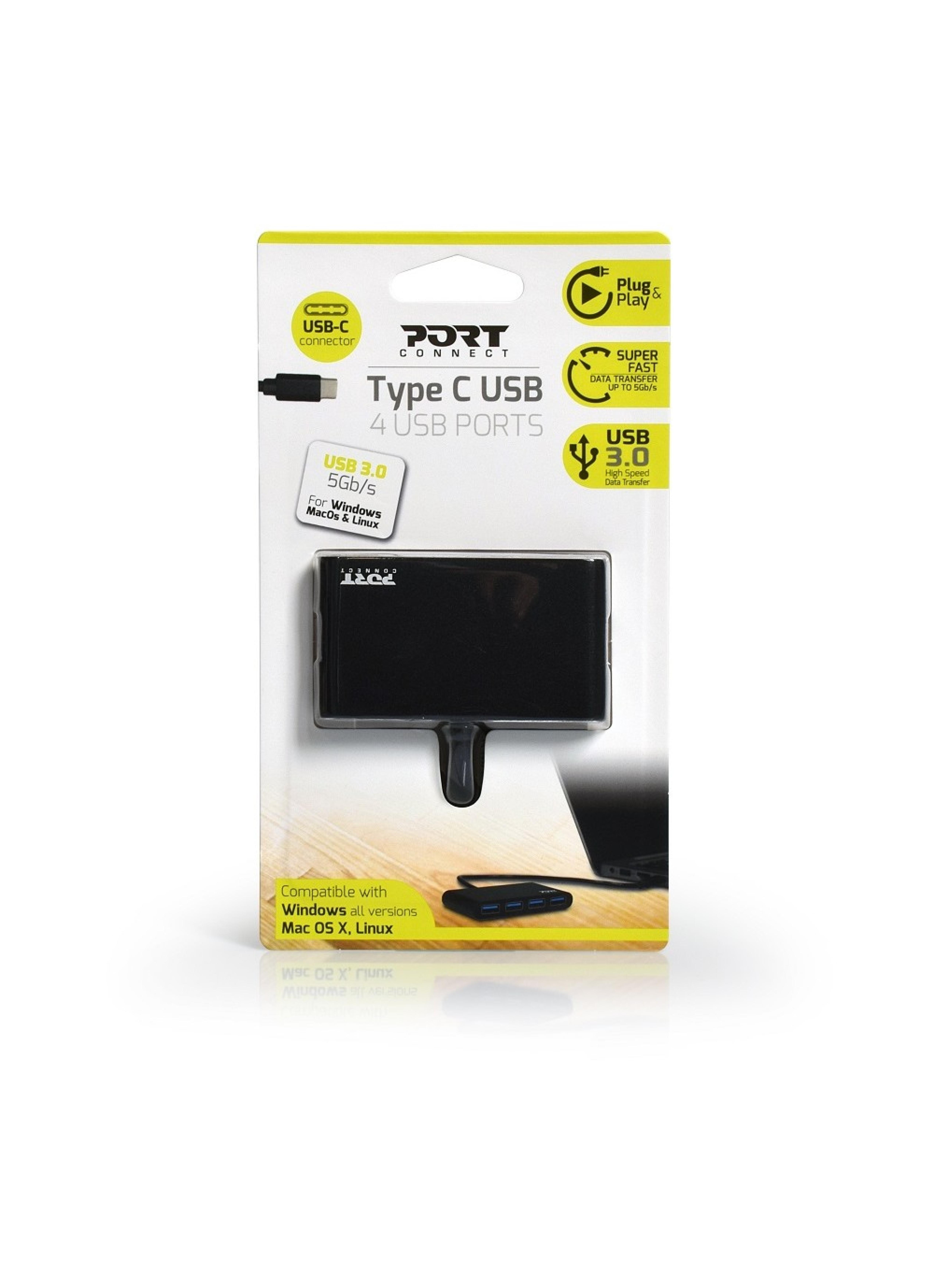 Port USB-C Hub 4 Port 3.0 5Gbps Verteiler Adapter