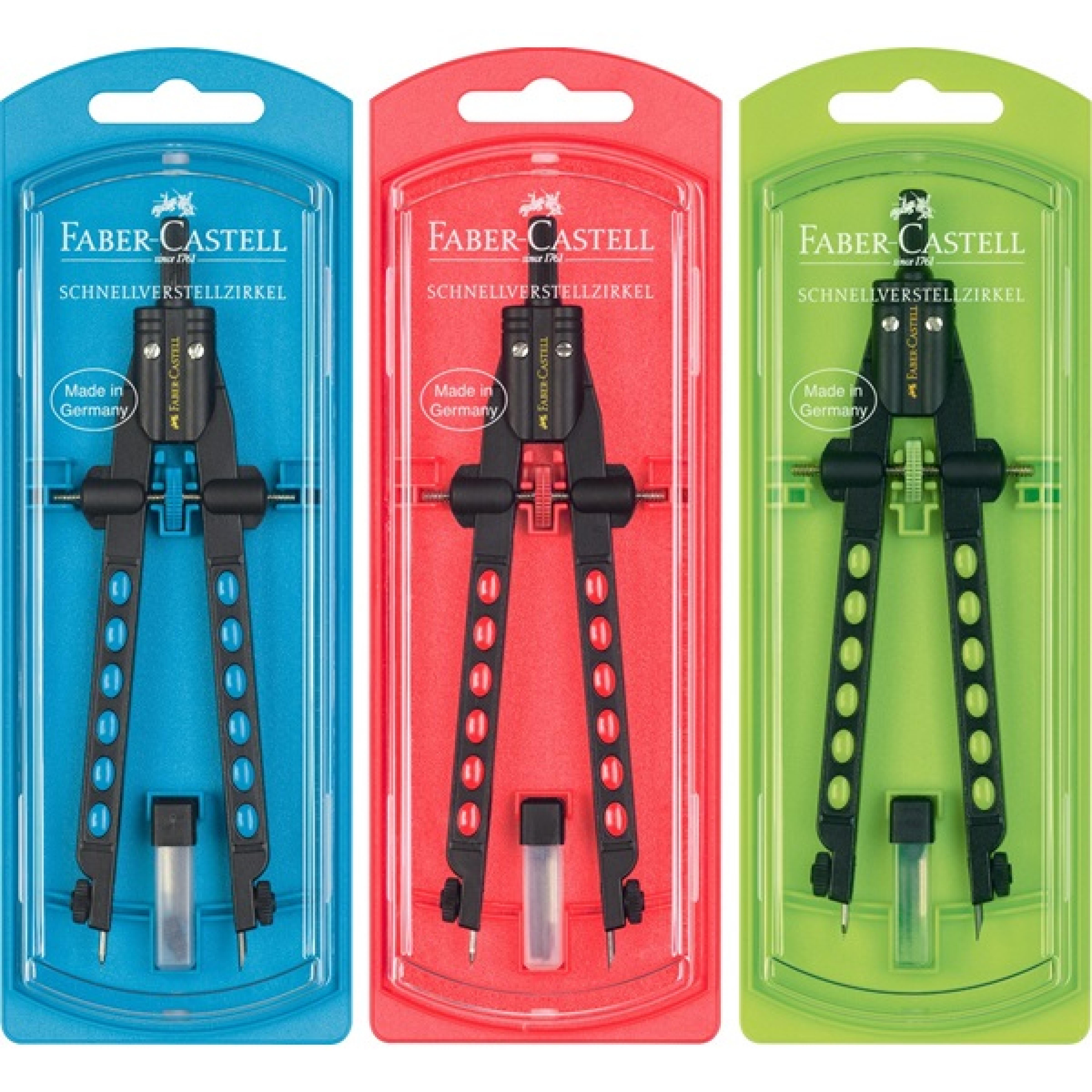 FABER-CASTELL Zirkel Schnellverstell. Factory Neon