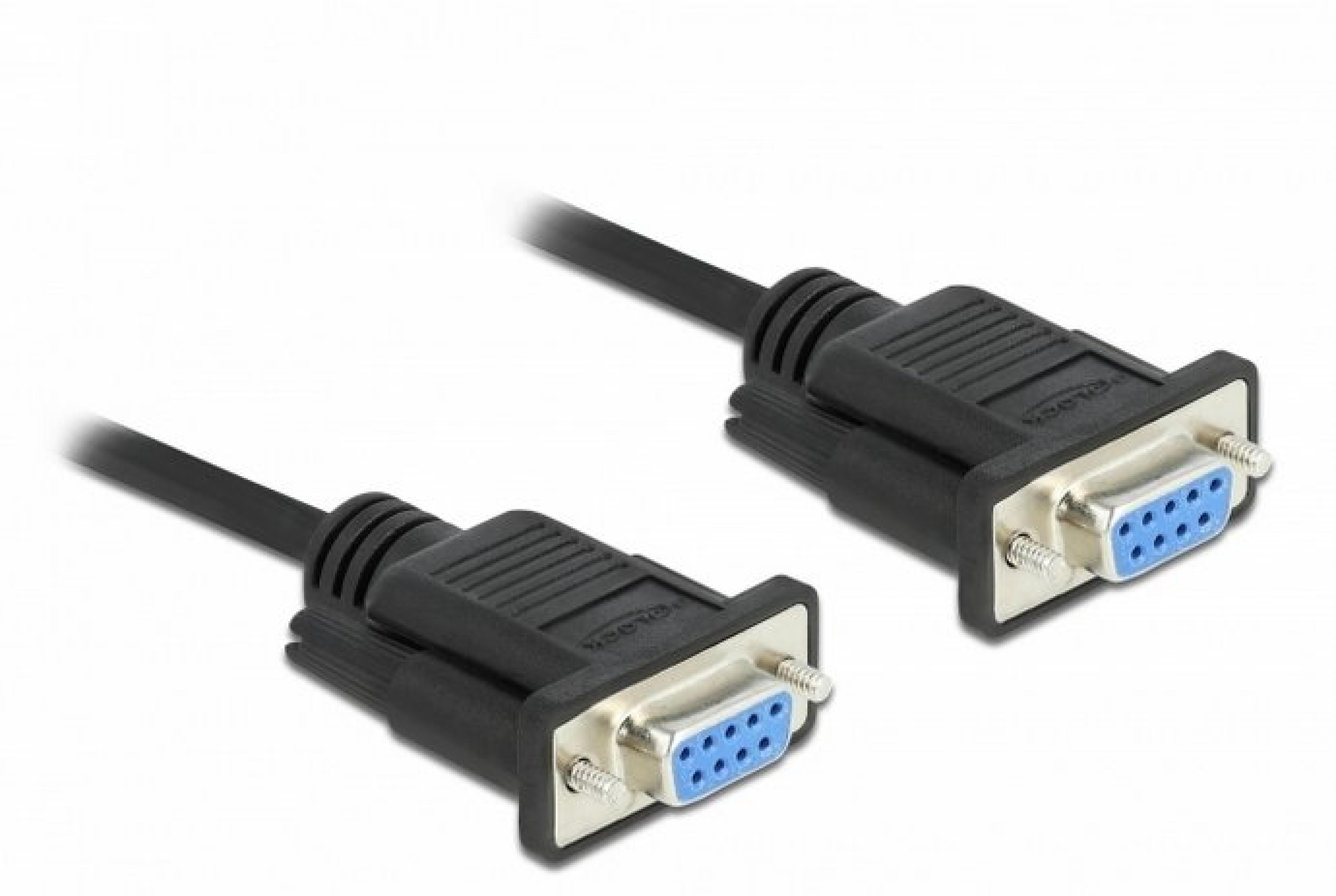 DELOCK Kabel Seriell Nullmodem D-Sub9 10 m Bu mit St-Gehaeuse