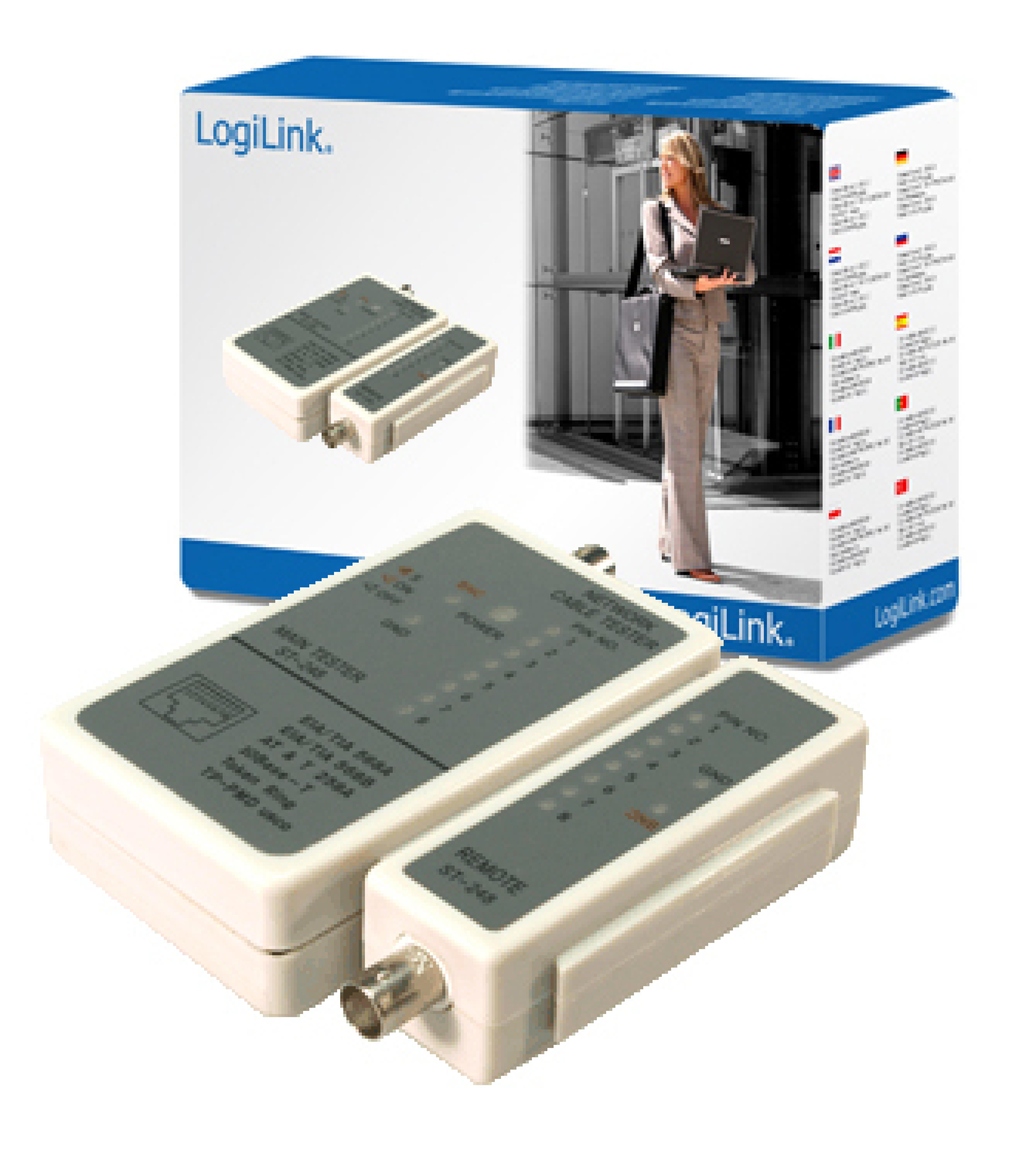 Logilink Kabeltester Netzwerk RJ45/BNC Stecker