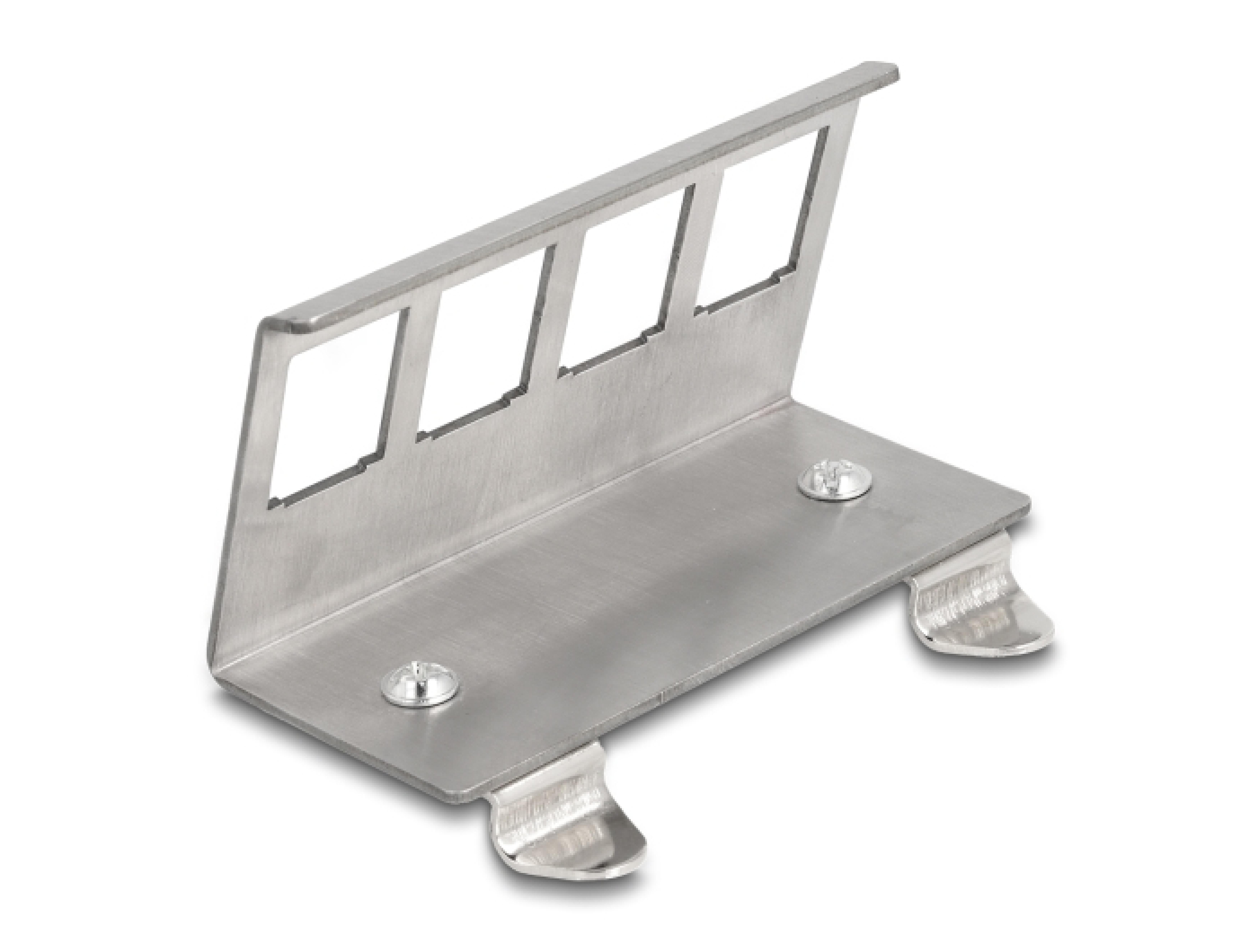 DELOCK Keystone Metall Halterung 4 Port fuer Hutschiene
