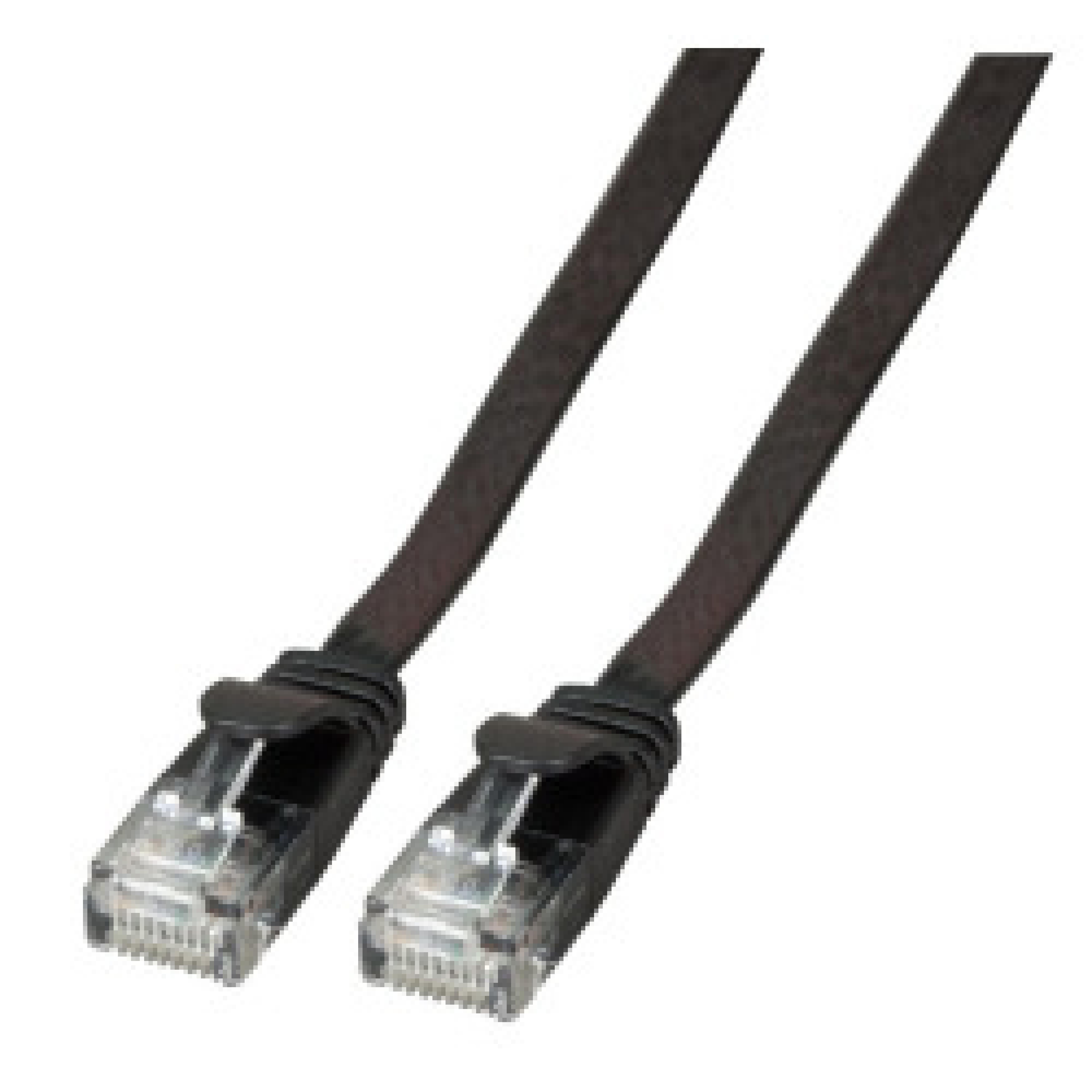 EFB RJ45 Flachpatchkabel U/UTP Cat.6A PVC 0.50m schwarz