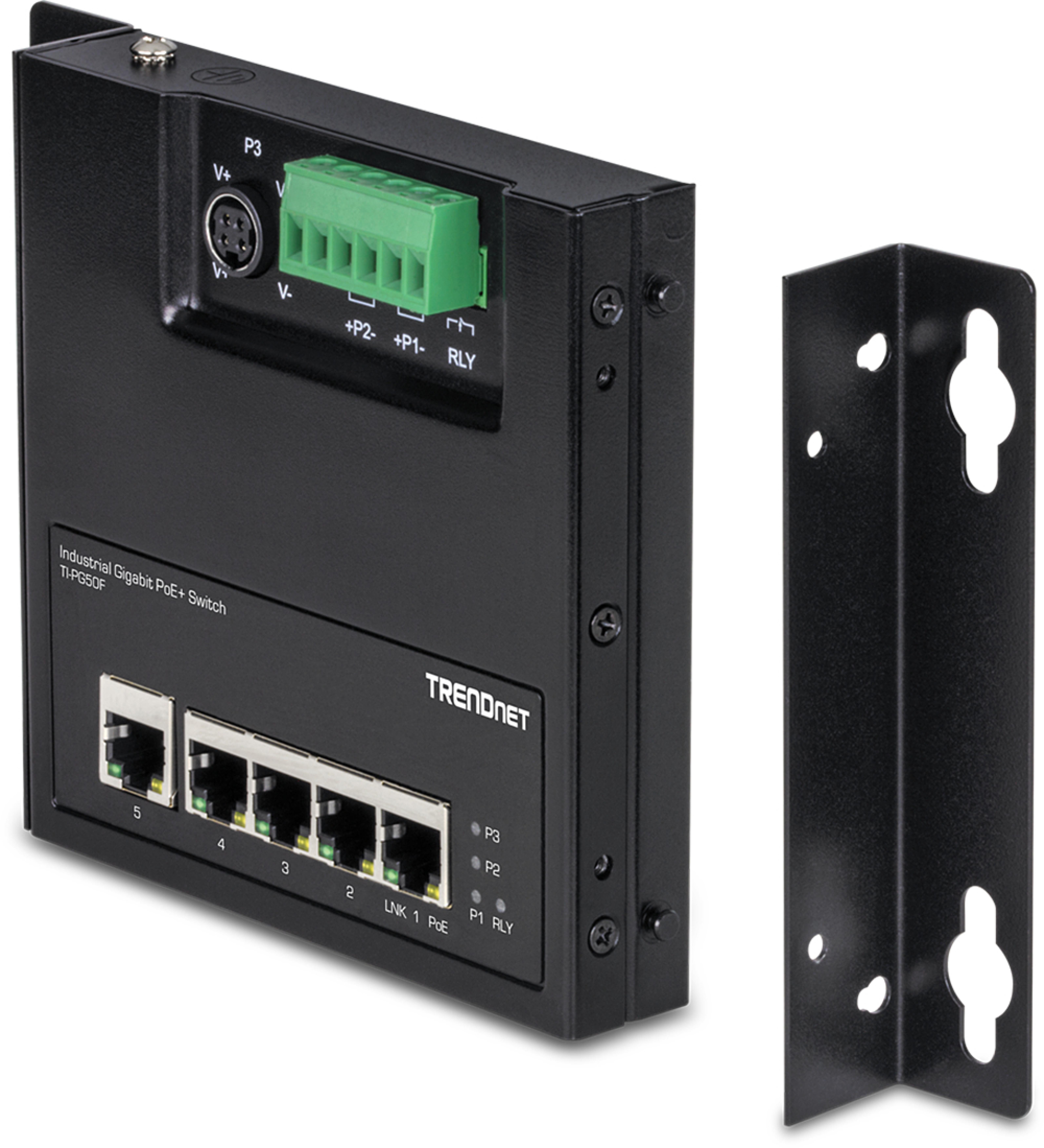 TRENDnet Industrie Switch 5 Port Gbit Unman. PoE+ FA Metall
