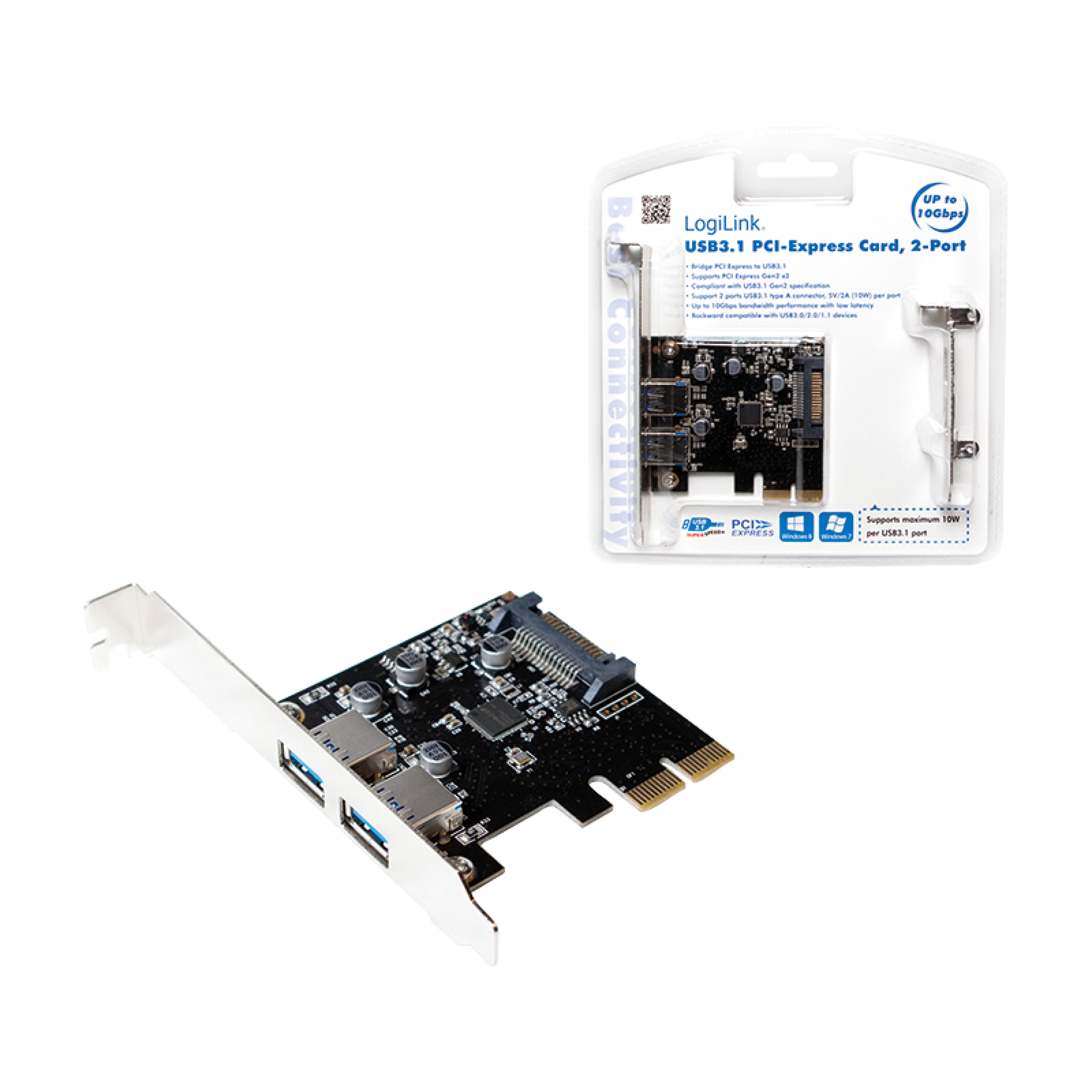 Logilink PCI-Express Card 2x USB 3.1 (Typ A) Buchse