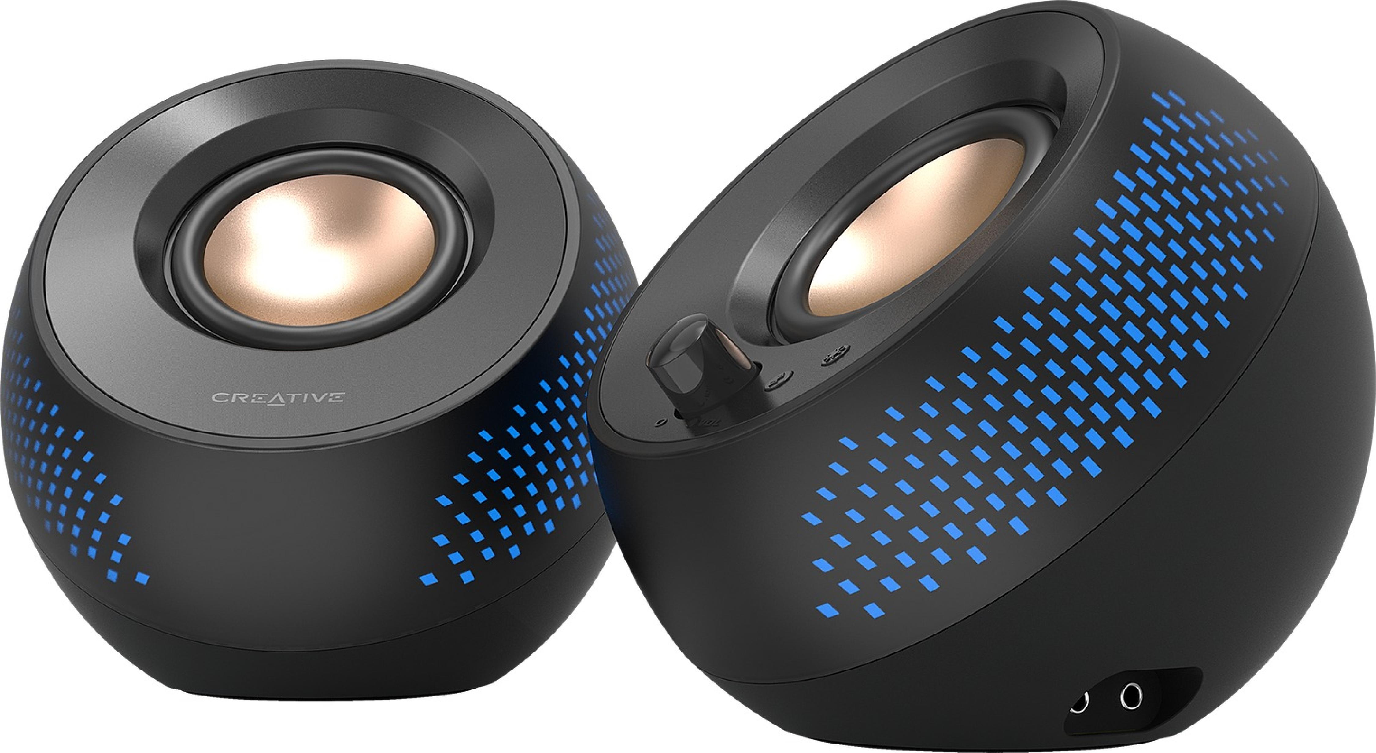 CREATIVE Pebble X 2.0 Lautsprecher, Bluetooth 5.3, USB-C, schwarz RGB-Beleuchtung