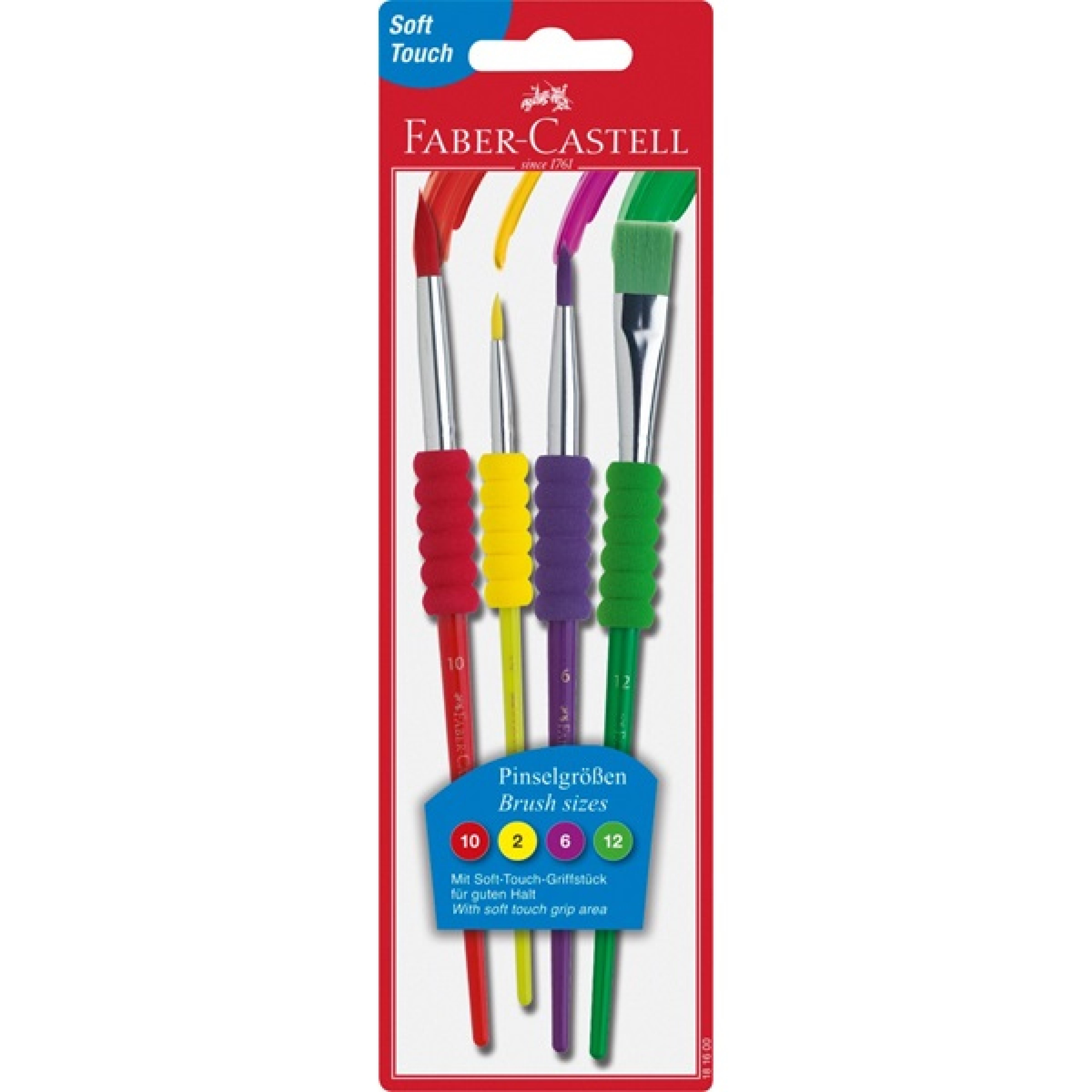 FABER-CASTELL Pinsel 4er Set mit Softgriffstueck BK