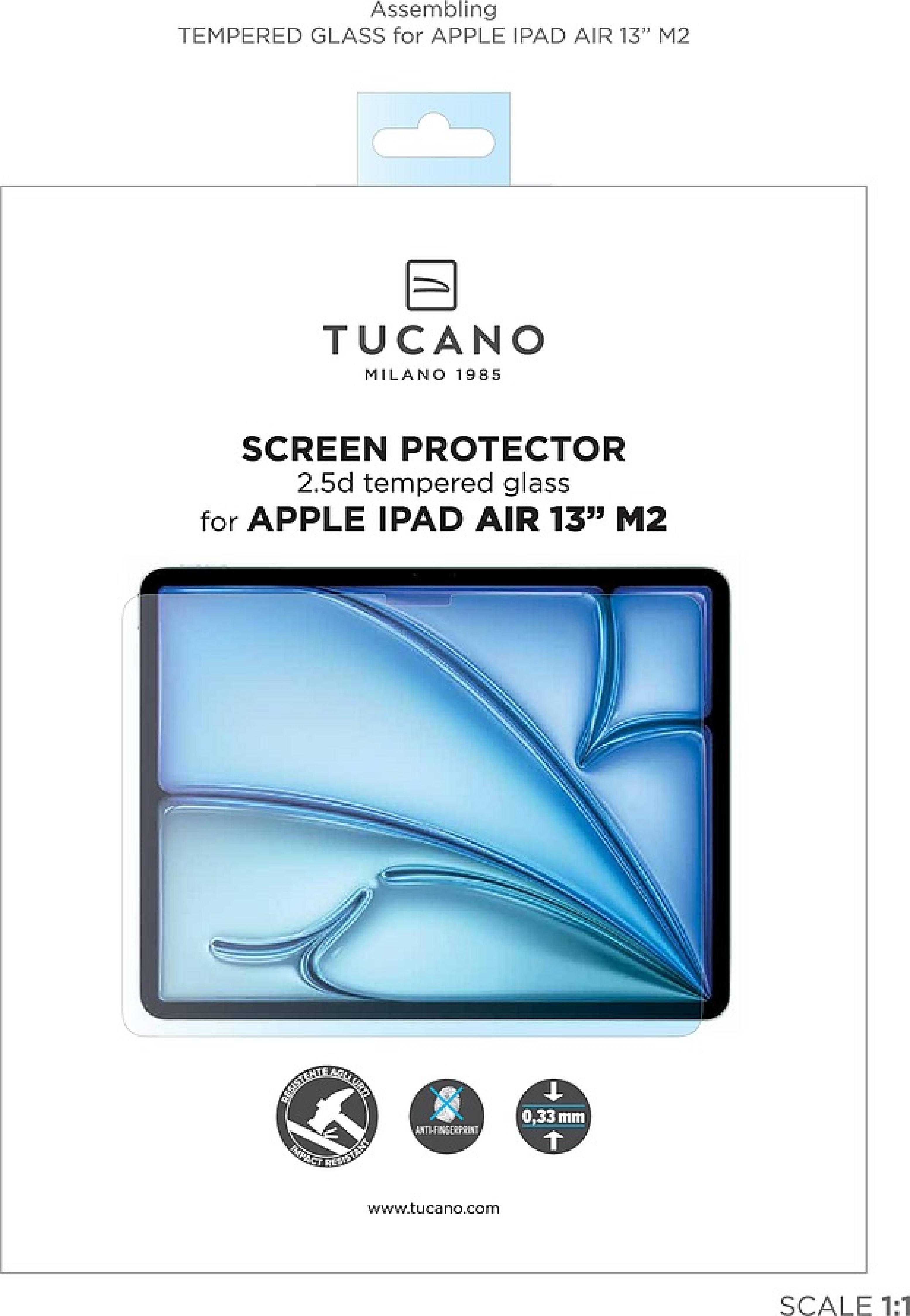 TUCANO SCREEN PROTECTOR Glasfolie Apple iPad Air 13 M4-M3-M2, klar