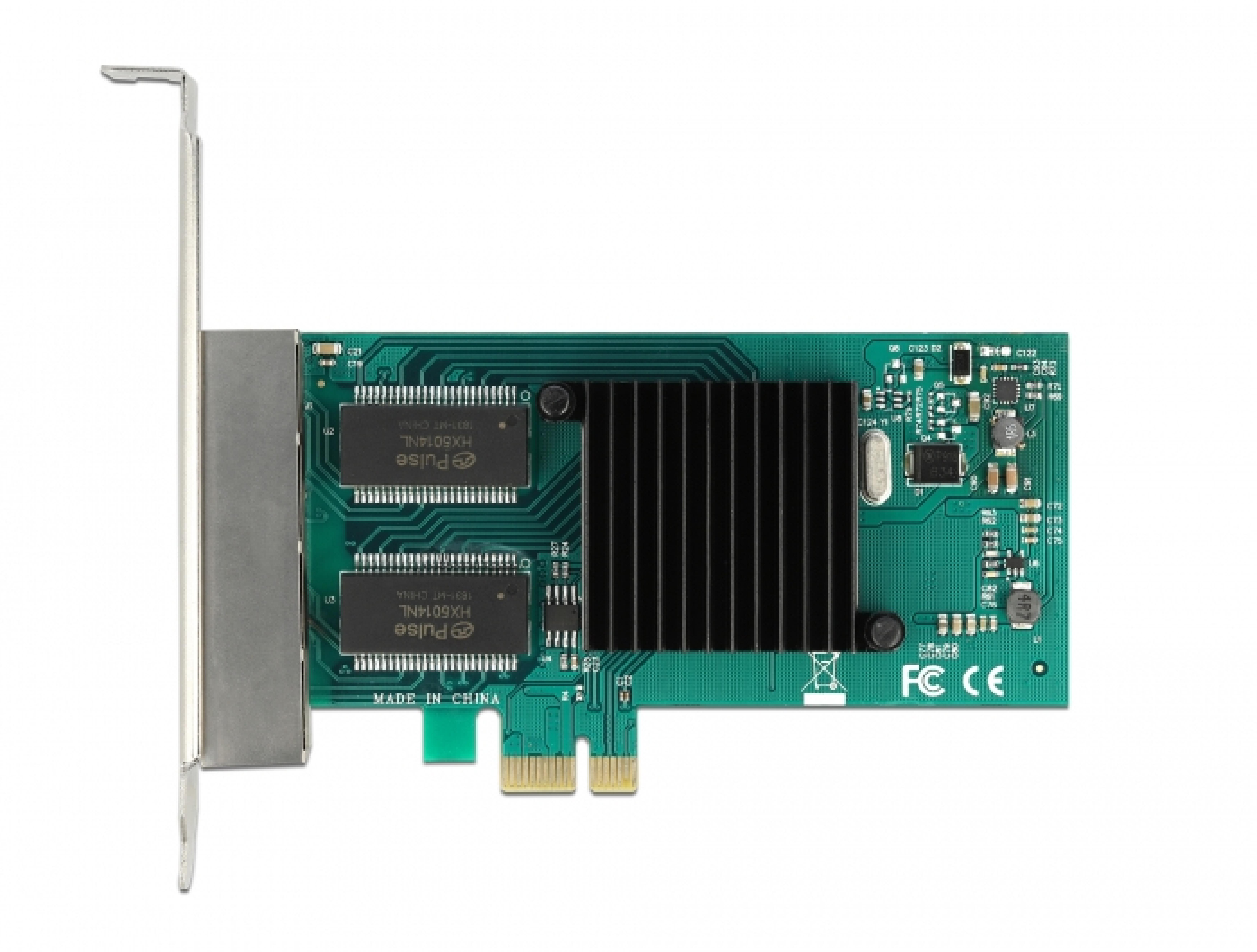 DELOCK PCI Express x1 Karte 4x RJ45 Gigabit LAN i350