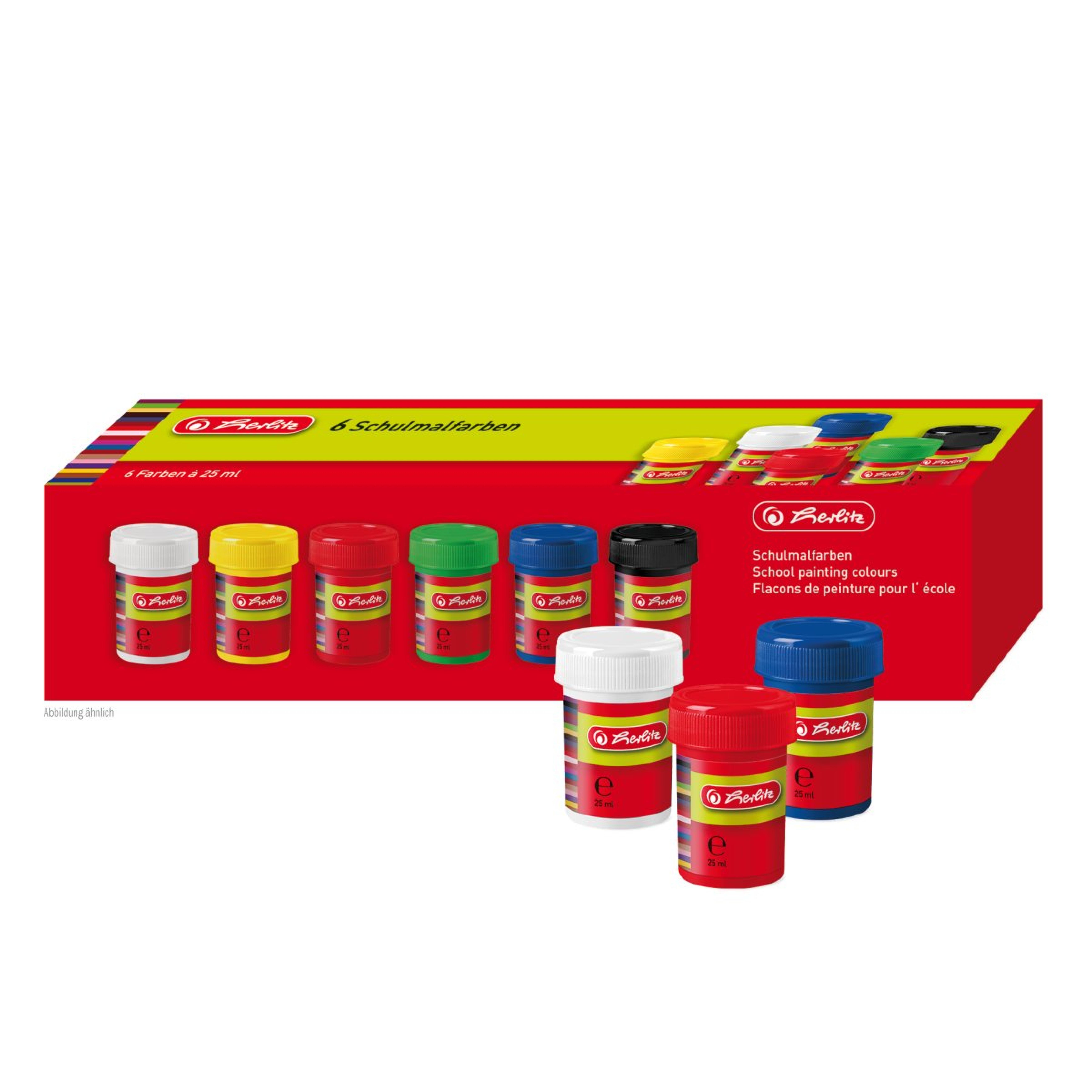 Herlitz Schulmalfarben 6 Toepfe a 25ml Faltschachtel