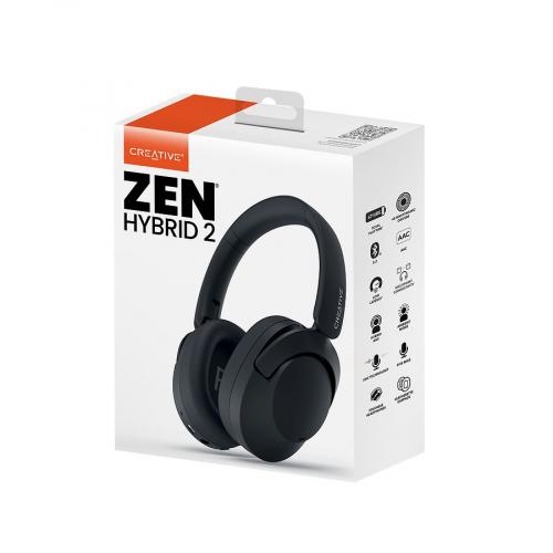 Verpackung der Creative Zen Hybrid 2 Kopfhörer mit schwarz glänzendem Design