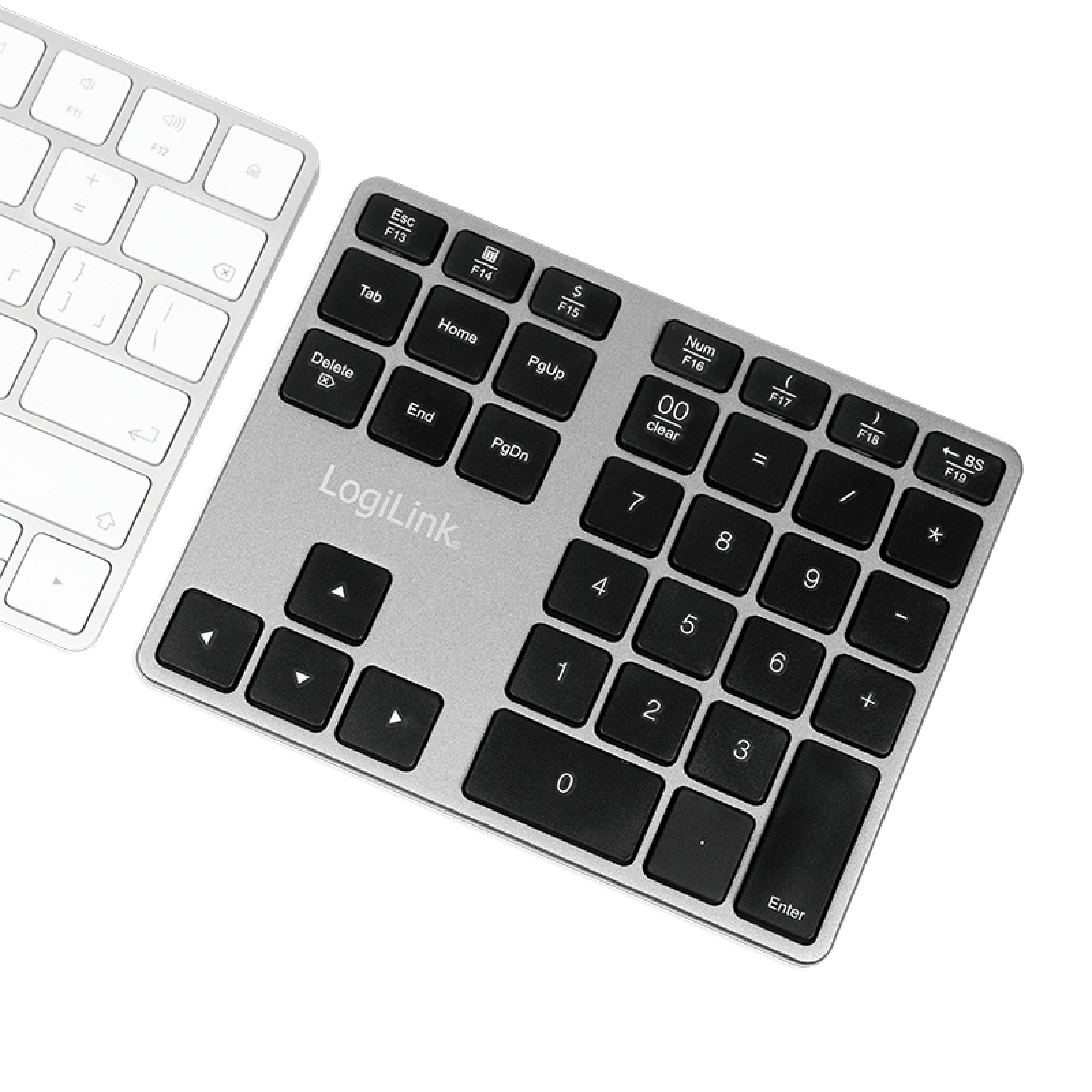 Logilink Keypad Bluetooth, mit 35 Tasten, ALU, Space grau