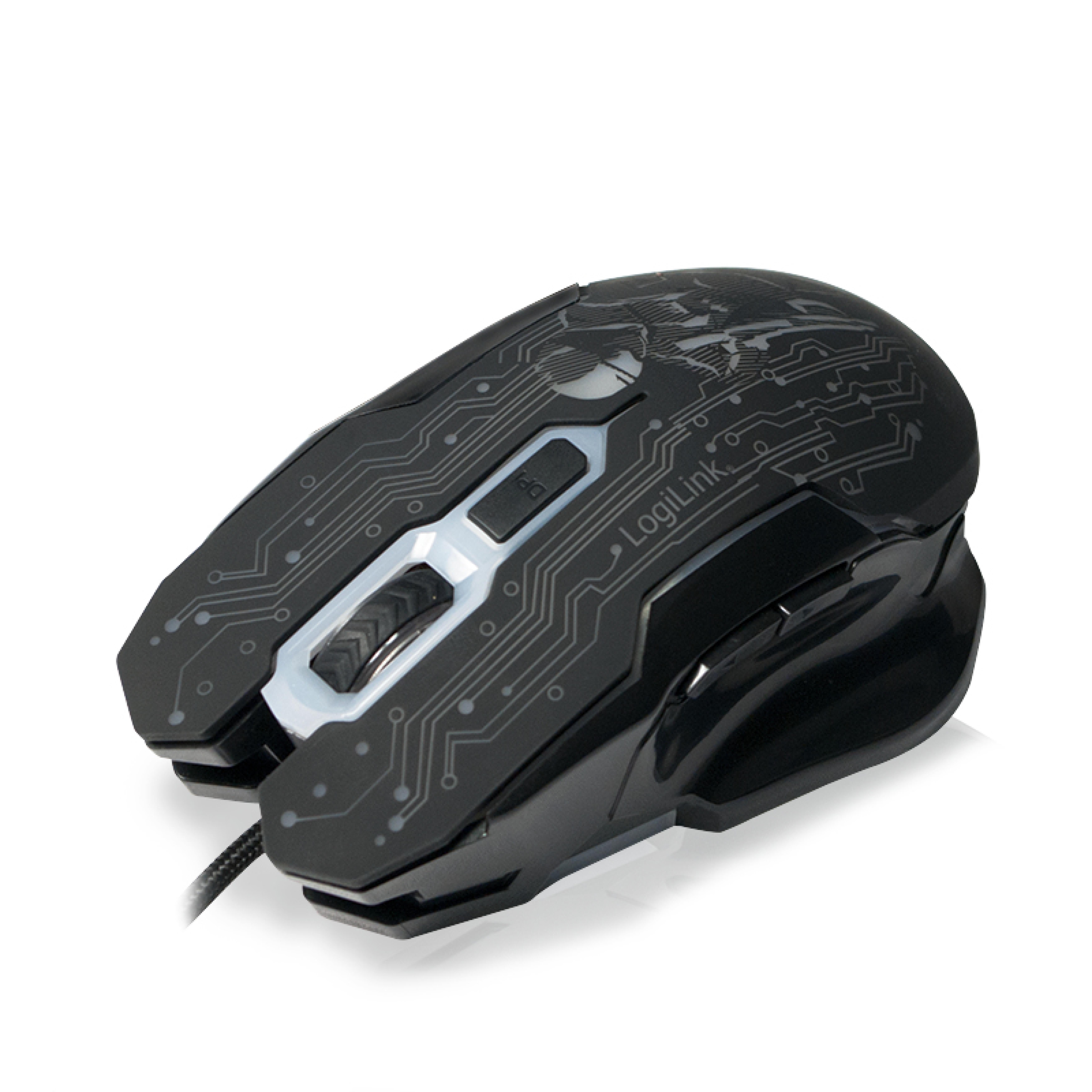 Logilink Gaming Maus, USB, 6-button, 2400dpi