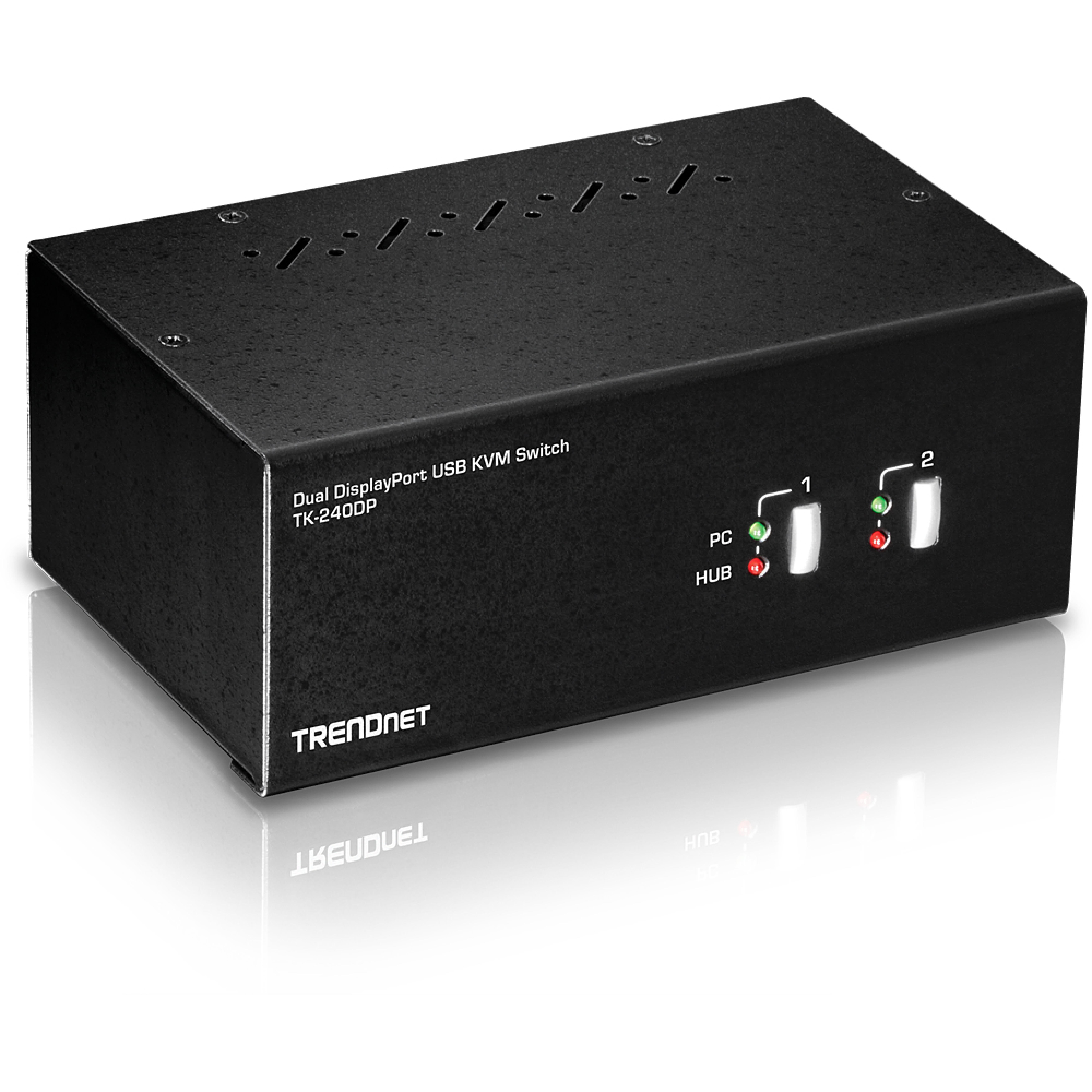 TRENDnet KVM Switch 2-Port Displayport mit Audio USB 2.0 Hub