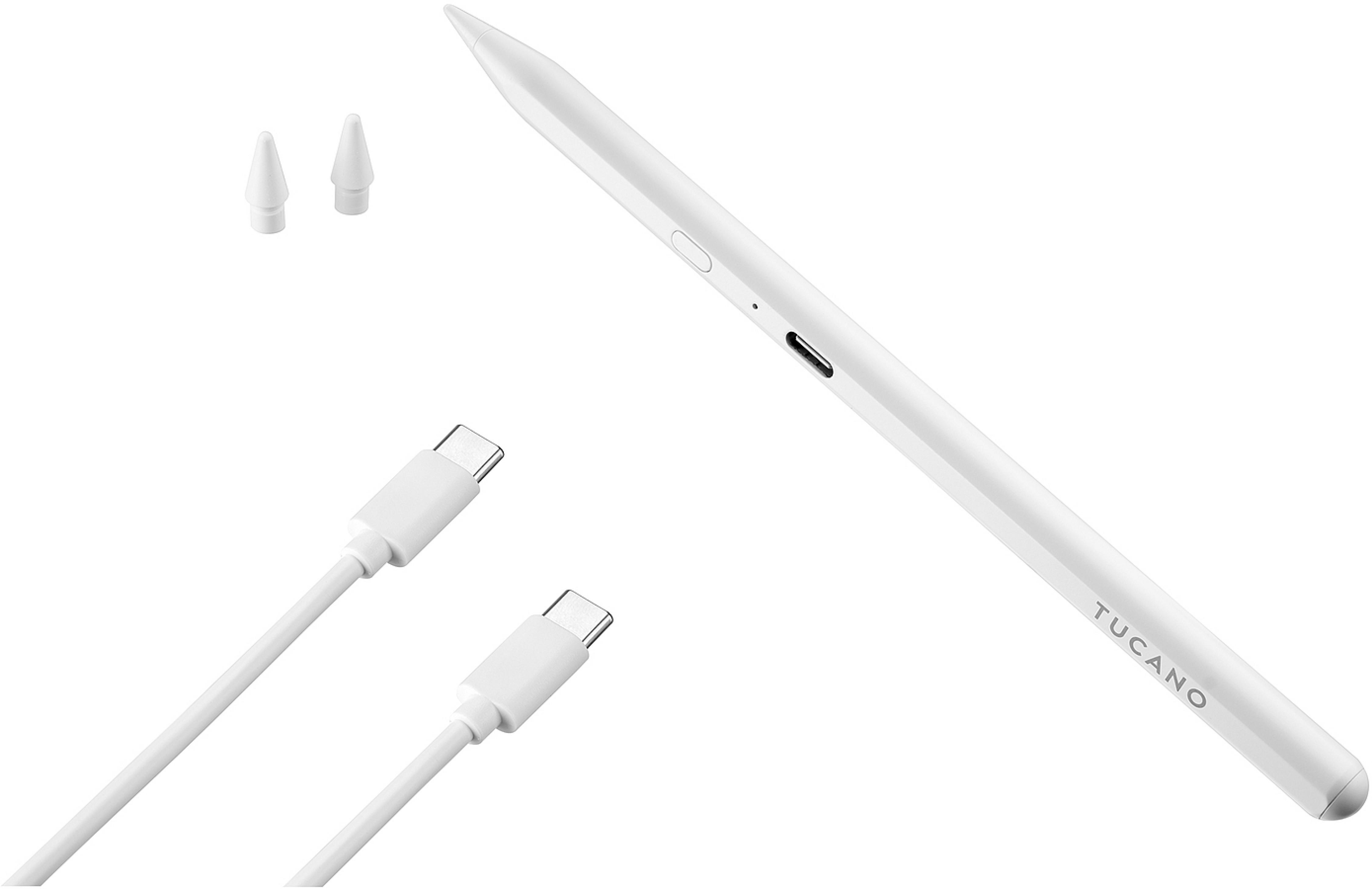 TUCANO UTILITY 3 Stylus Stift Pencil für alle Apple iPads (seit 2018), 50h Akkulaufzeit, weiß
