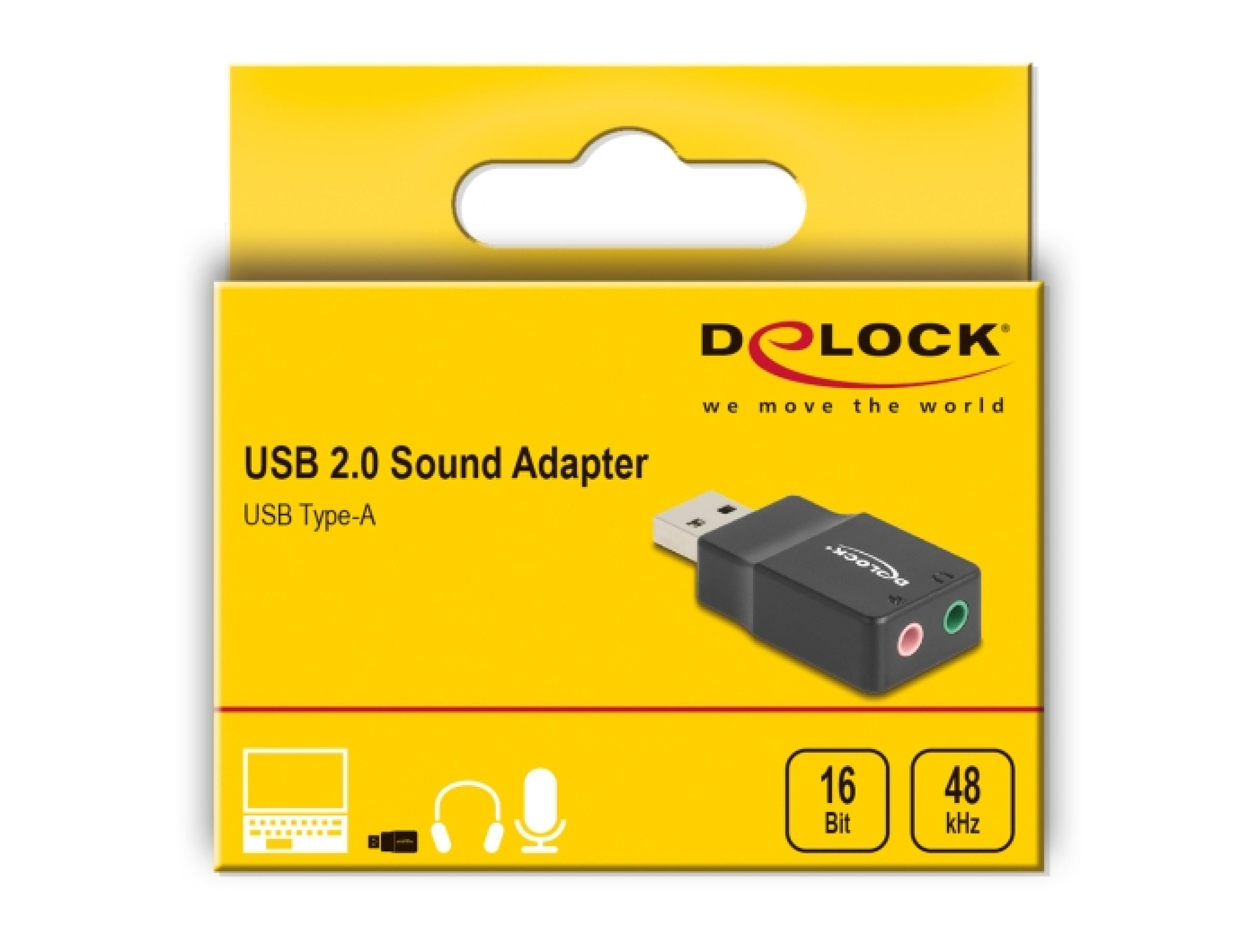 DELOCK Externe USB Soundkarte 2x3,5mm Klinkenbu. Plug&Play