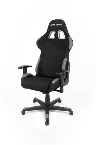 DXRACER Formula Gaming Chair Regular L, Wasserabweisender Stoffbezug, schwarz-grau