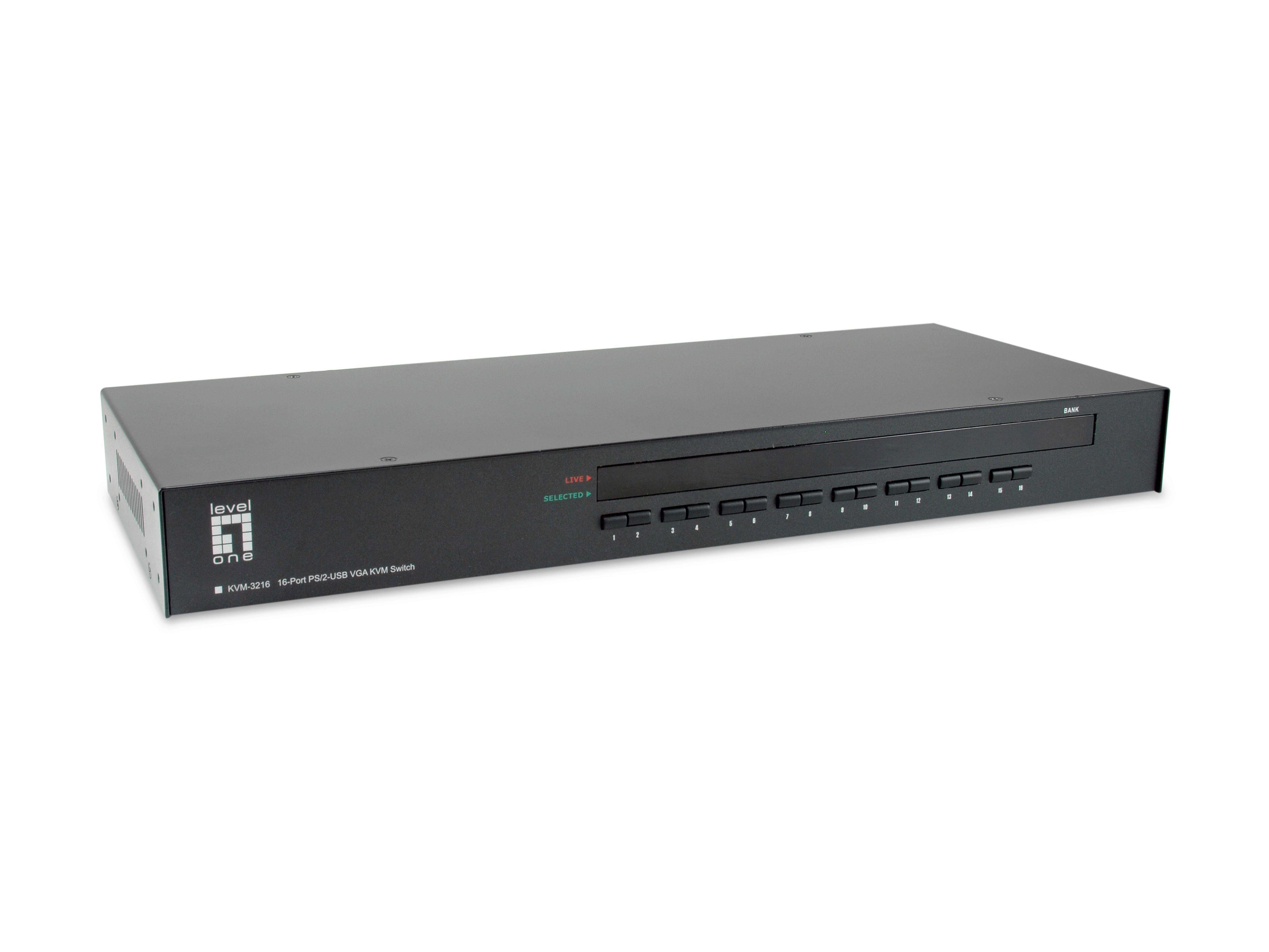 LevelOne KVM Switch 16-Port VGAx16 USB 1.1x2 PS/2x2 VGA sw