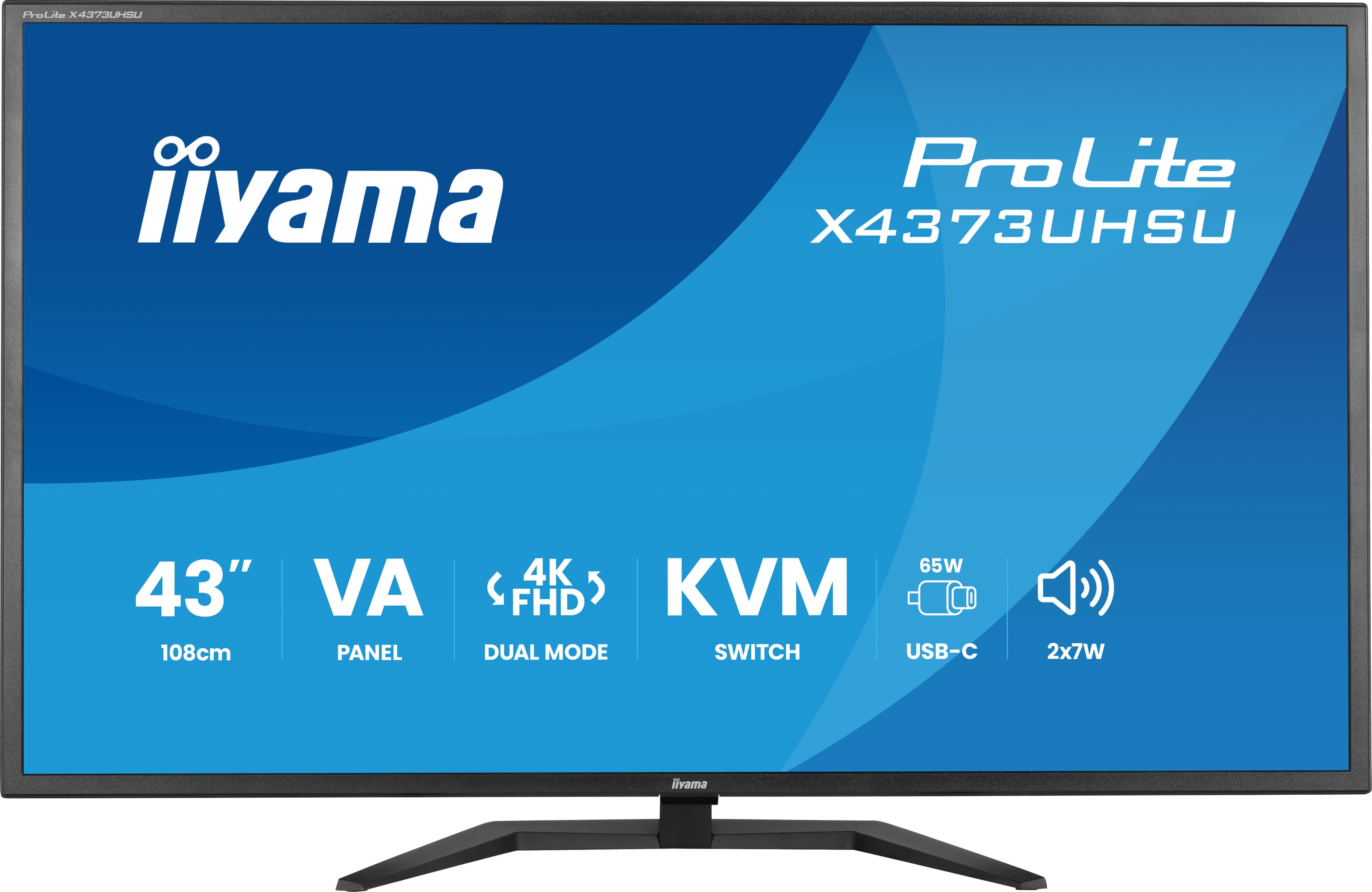 IIYAMA 108cm (43") X4373UHSU-B2 16:9 2xHDMI+DP+2xUSB-C