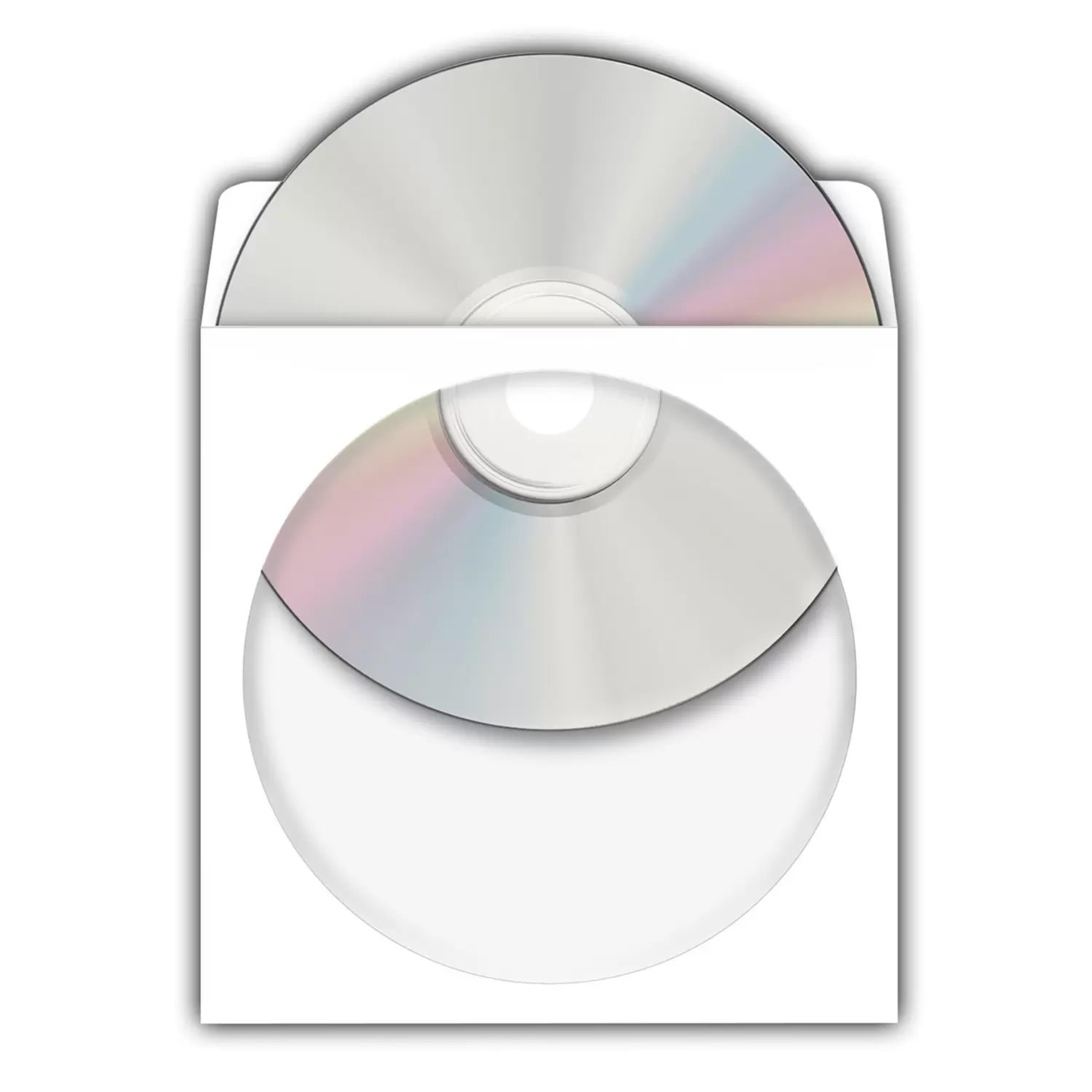 HERMA CD-Papierhuellen weiss mit Klebeflaeche 100 St.