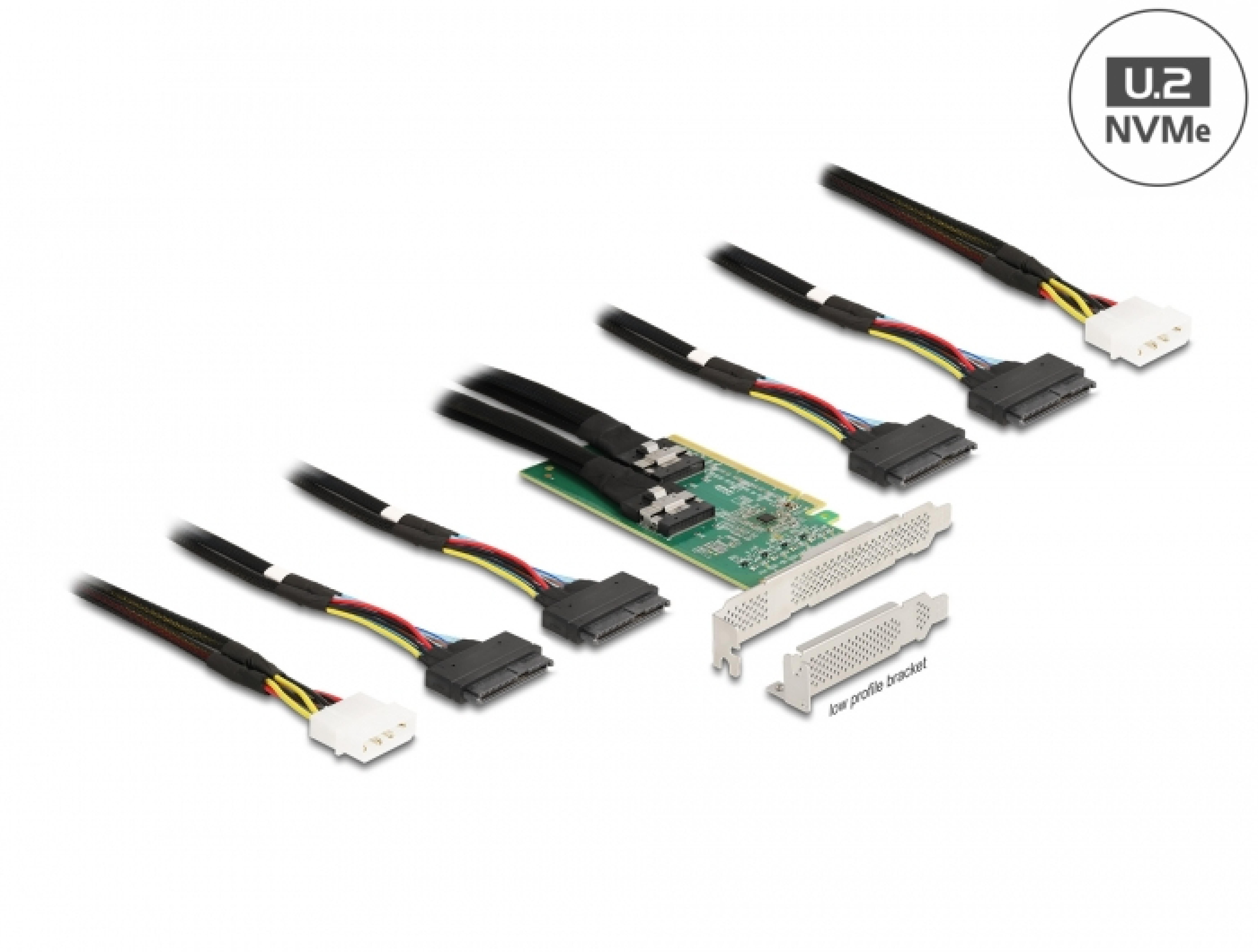 DELOCK PCI Express 4.0 x16 Karte zu 4 x SFF-8639 NVMe