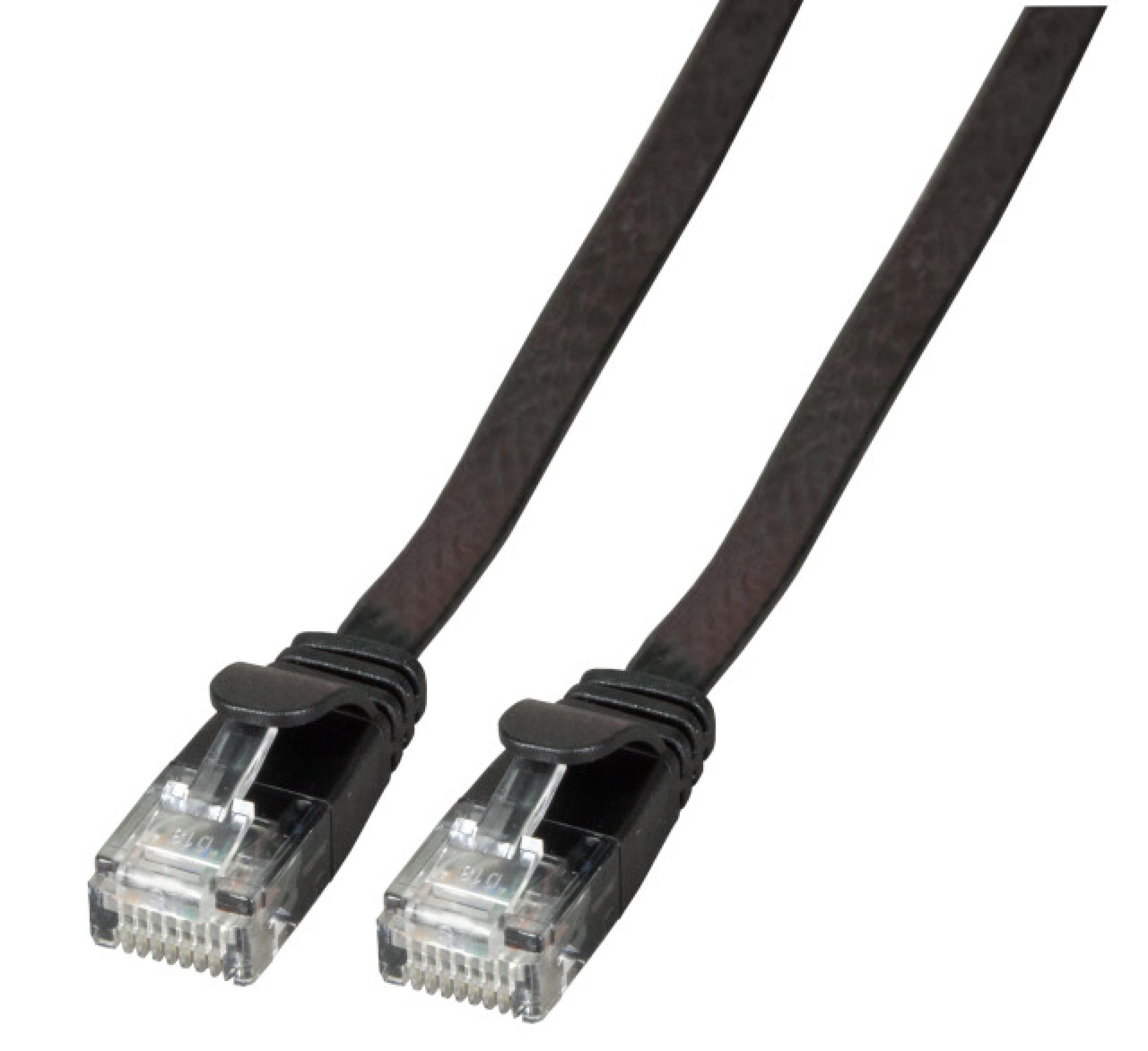 EFB RJ45 Flachpatchkabel U/UTP Cat.6A PVC 5.00m schwarz