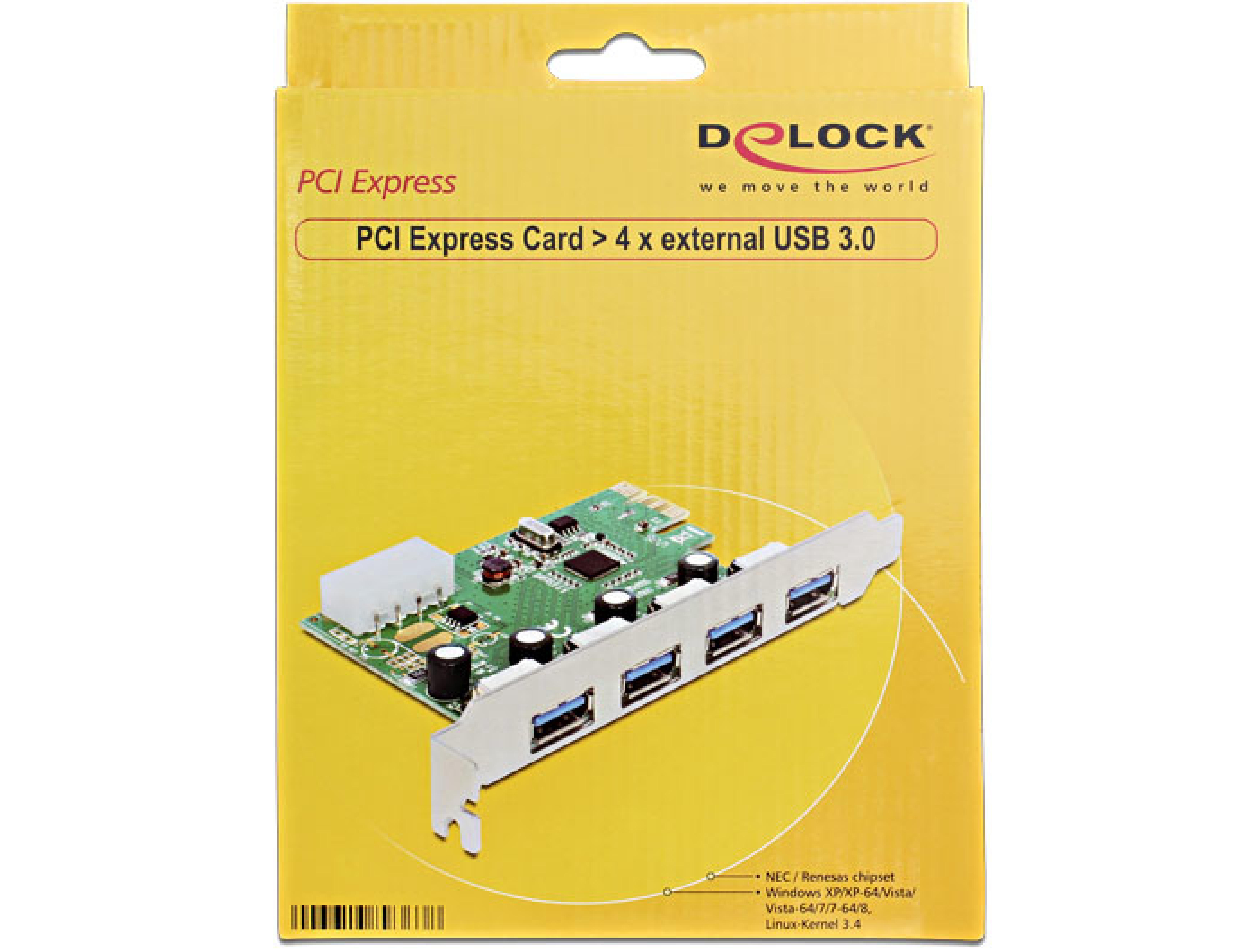 DELOCK PCI Expr Card 4x USB3.0 ext