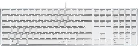 SPEEDLINK RIVA Slim Metal Scissor Keyboard, white - DE Layout