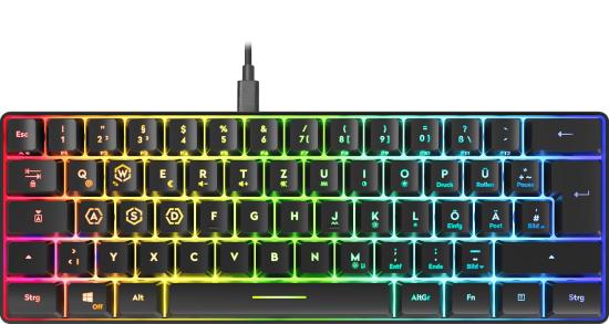 SPEEDLINK LETOS RGB 60% Gaming Keyboard, black - DE layout