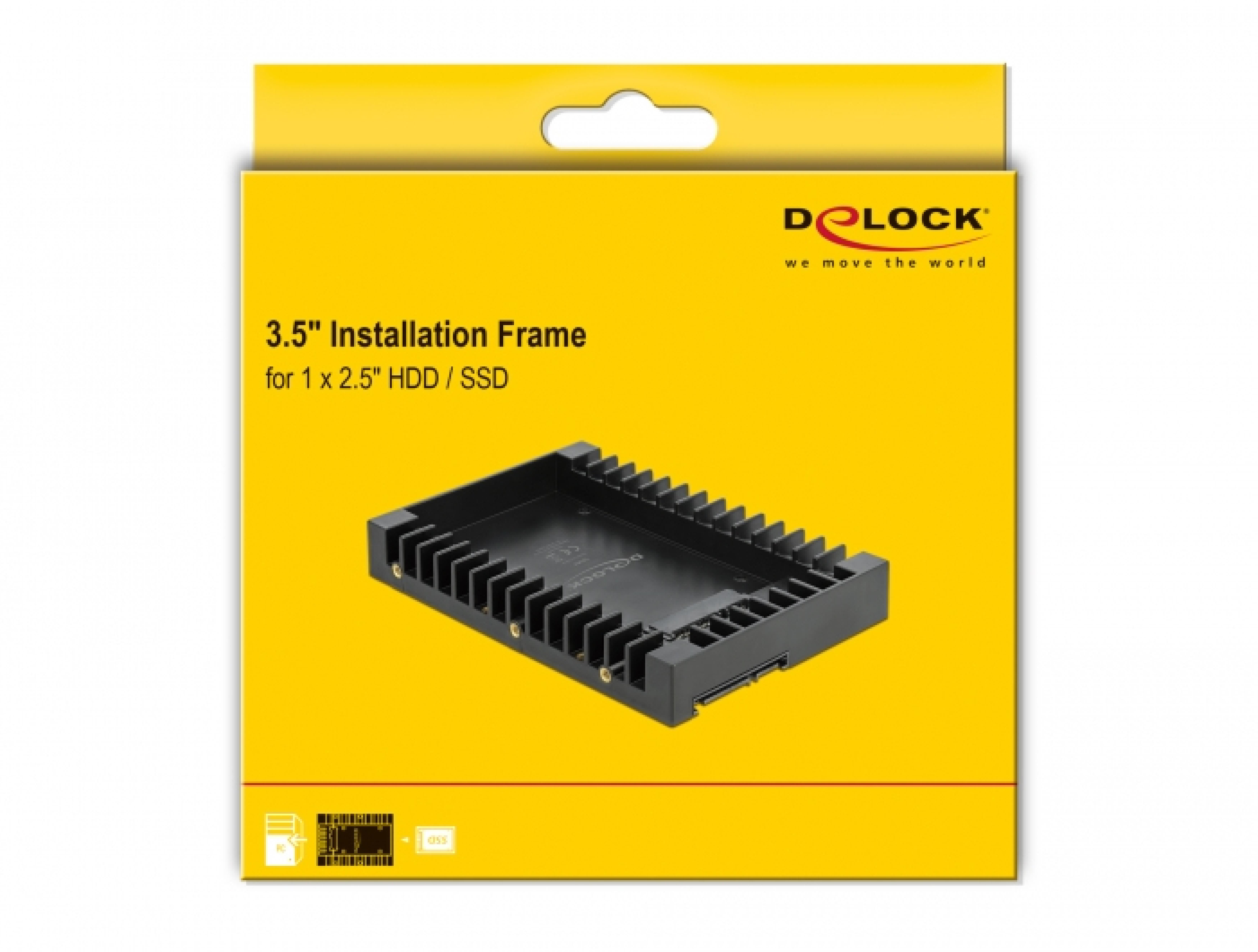 DELOCK 3.5 Einbaurahmen fuer 2.5 SATA Laufwerk schwarz