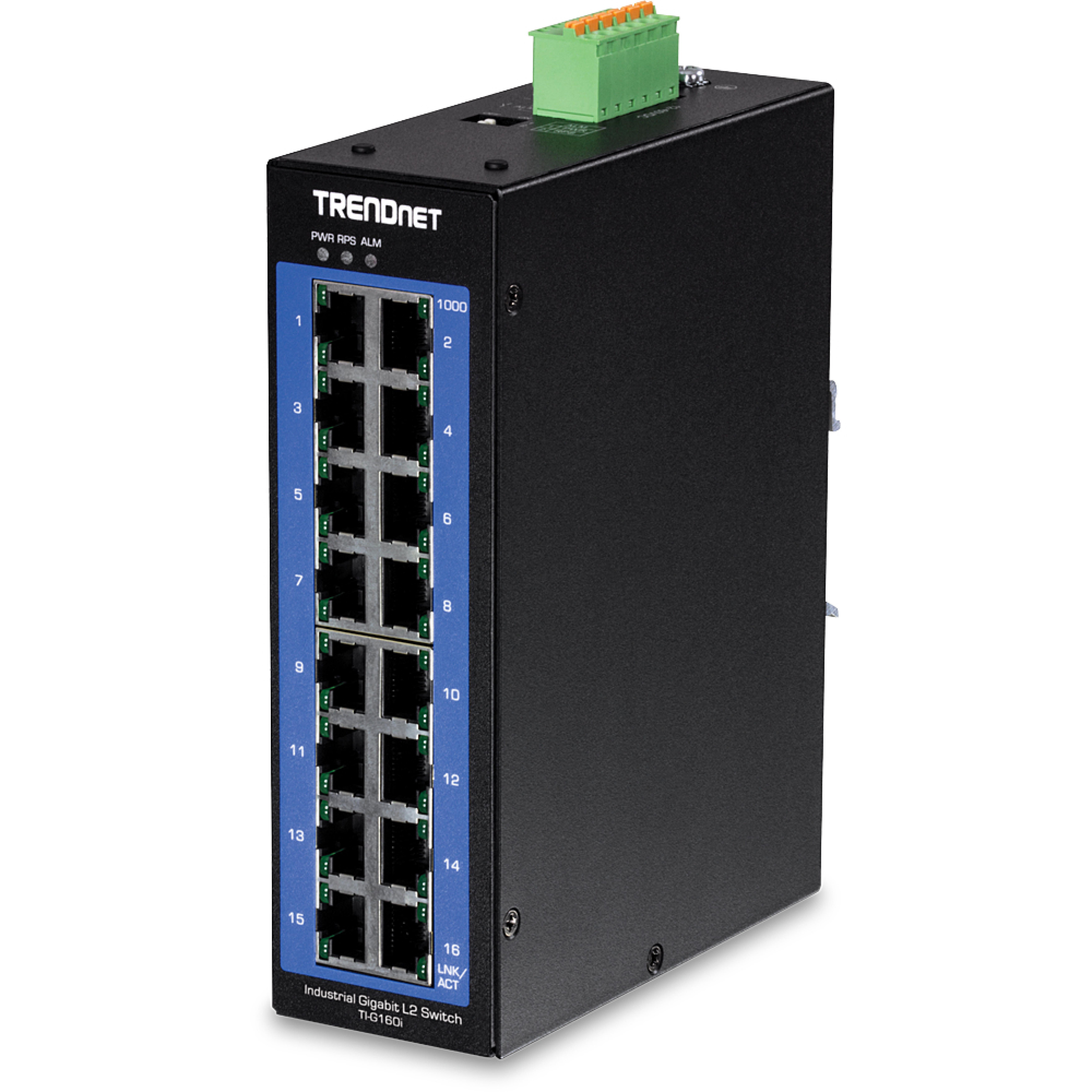 TRENDnet Industrie Switch 16 Port Gbit Manag.L2+ DIN-Rail