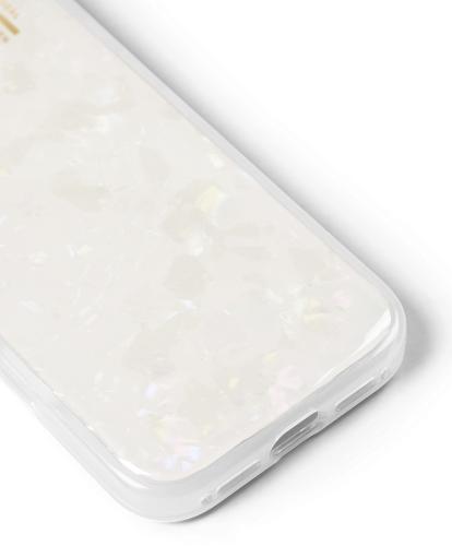 Smartphone-Hülle mit schimmerndem Perlmutt-Design in Weiß