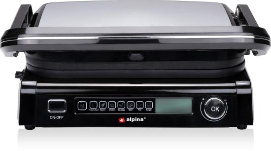 ALPINA Kontaktgrill, 230V, 2100W, Edelstahl