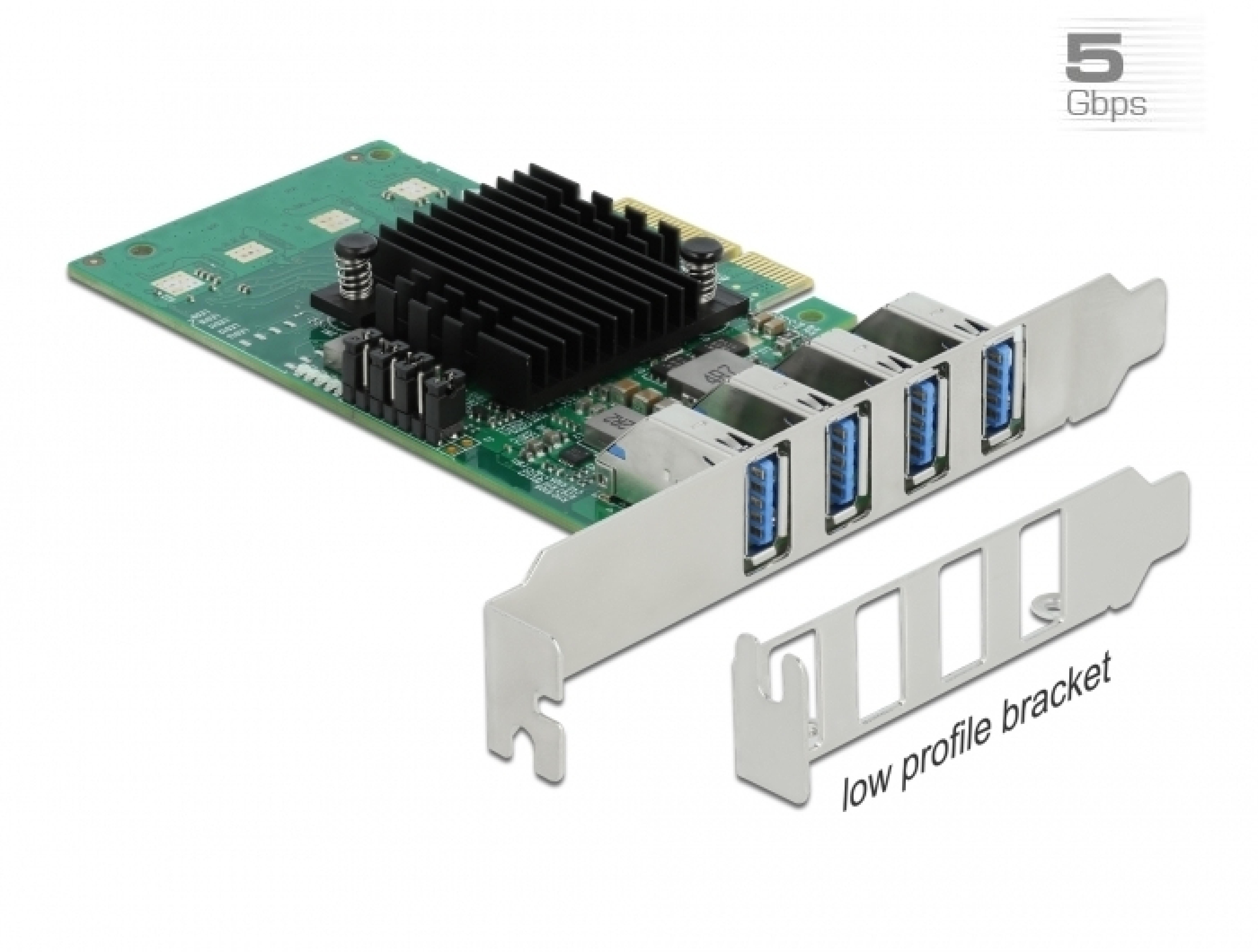 DELOCK PCI Express x4 Karte 4xextern USB 3.0 Quad Channel