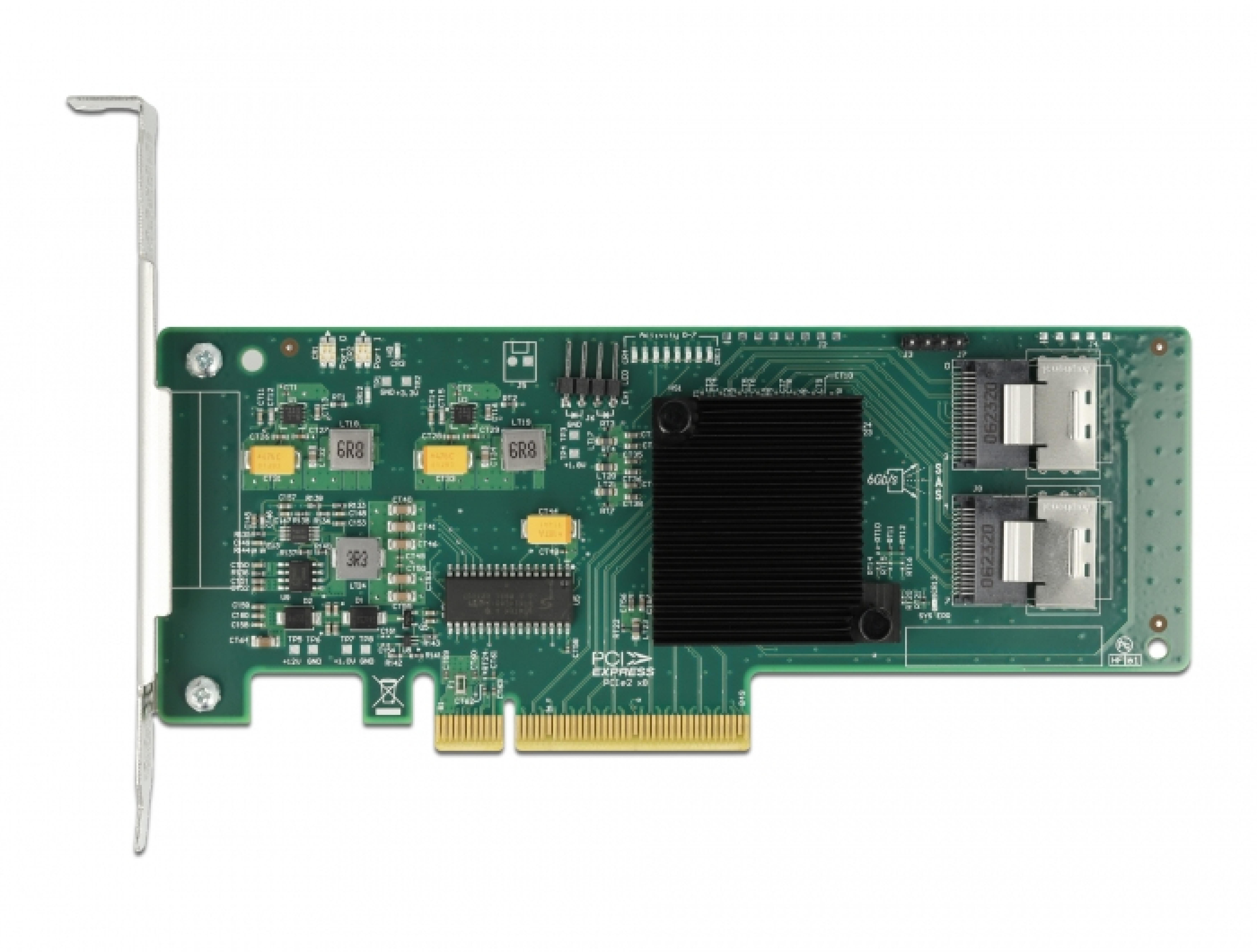 DELOCK 8 Port SATA PCI Express x8 Karte mit Anschlusskabel