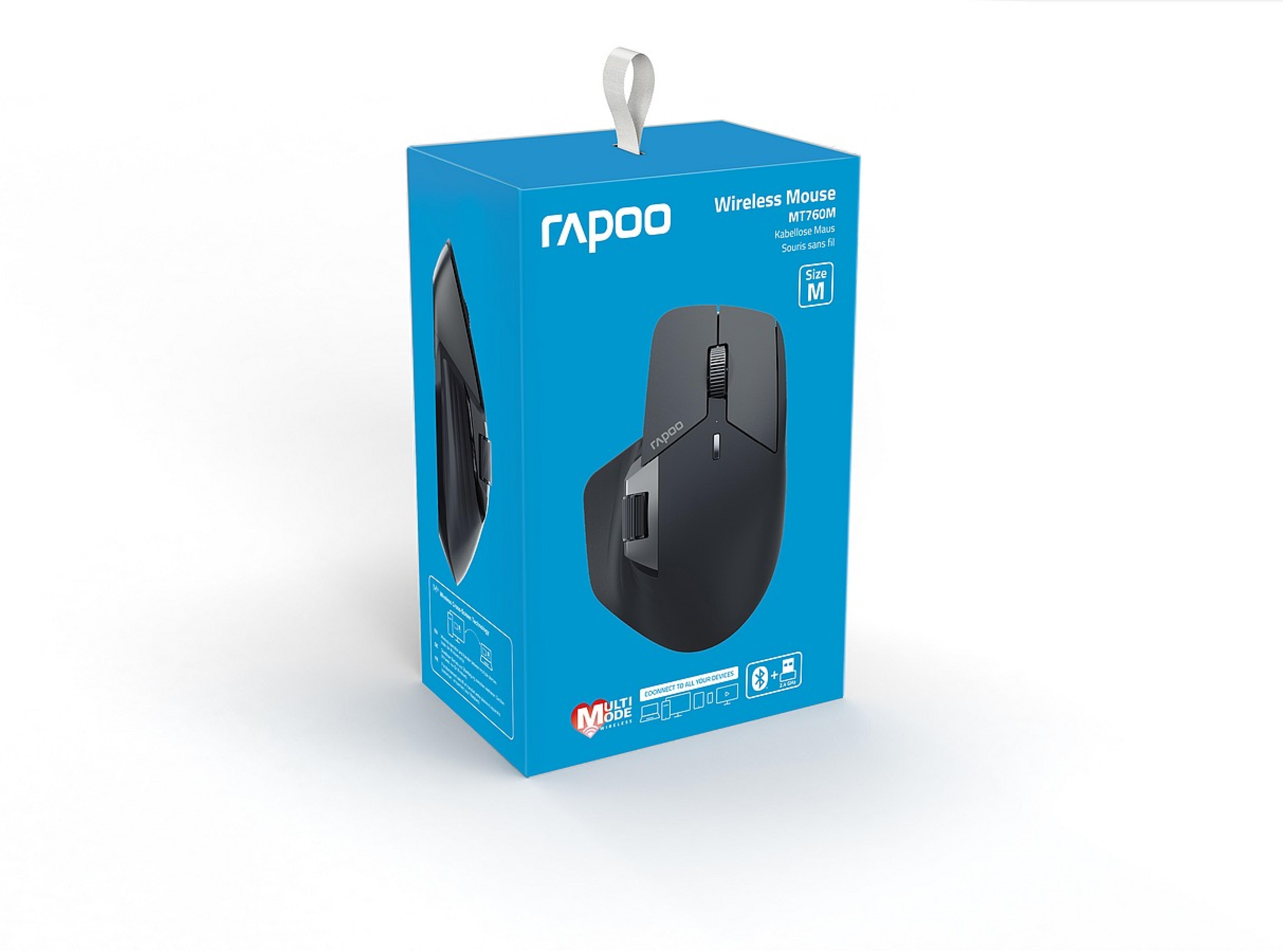 RAPOO MT760M - rechargeable Mouse Wireless, Bluetooth Light Black