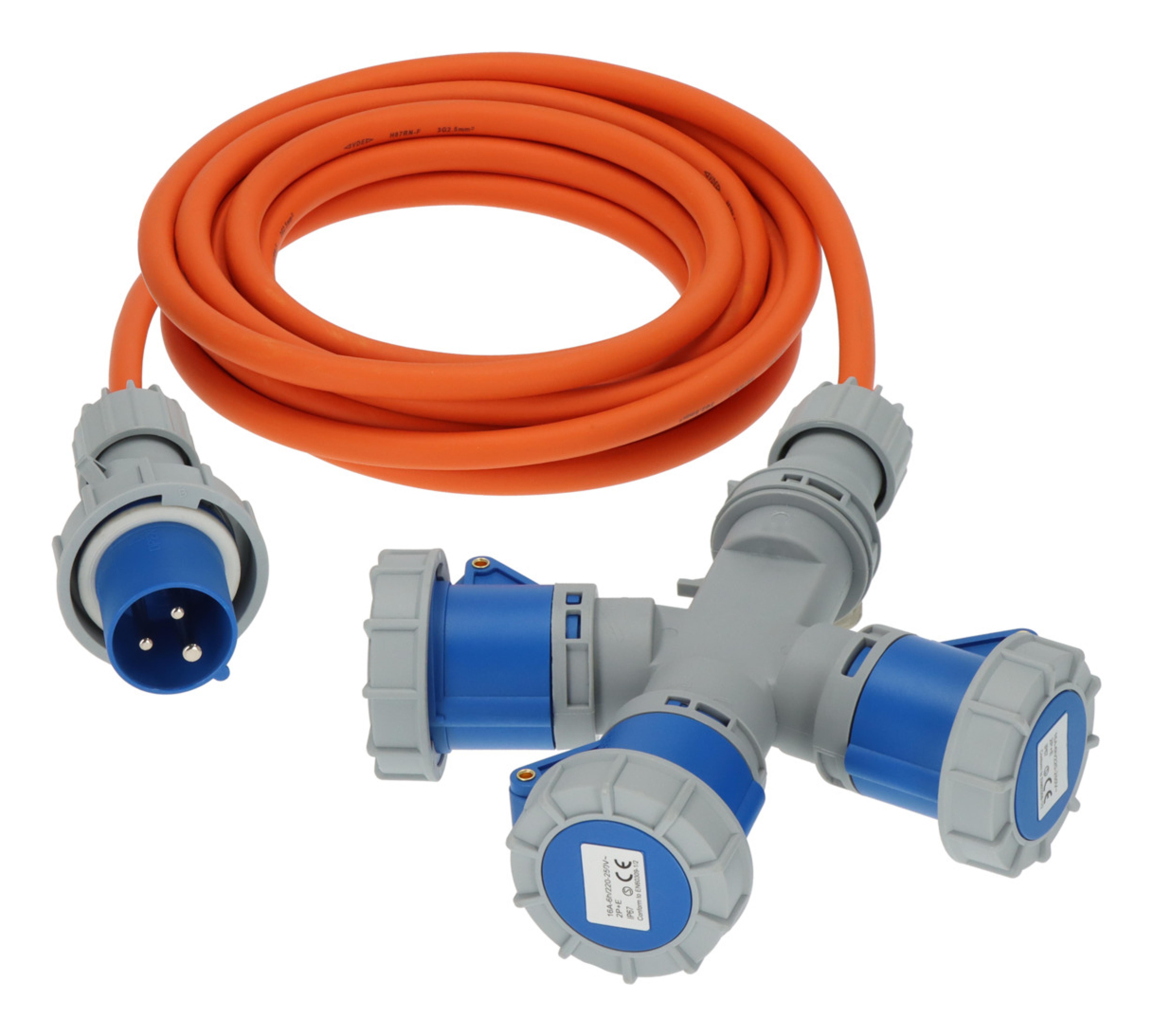 Brennenstuhl Verl.-Kabel CEE 3 Fach Verteiler 16A 5m