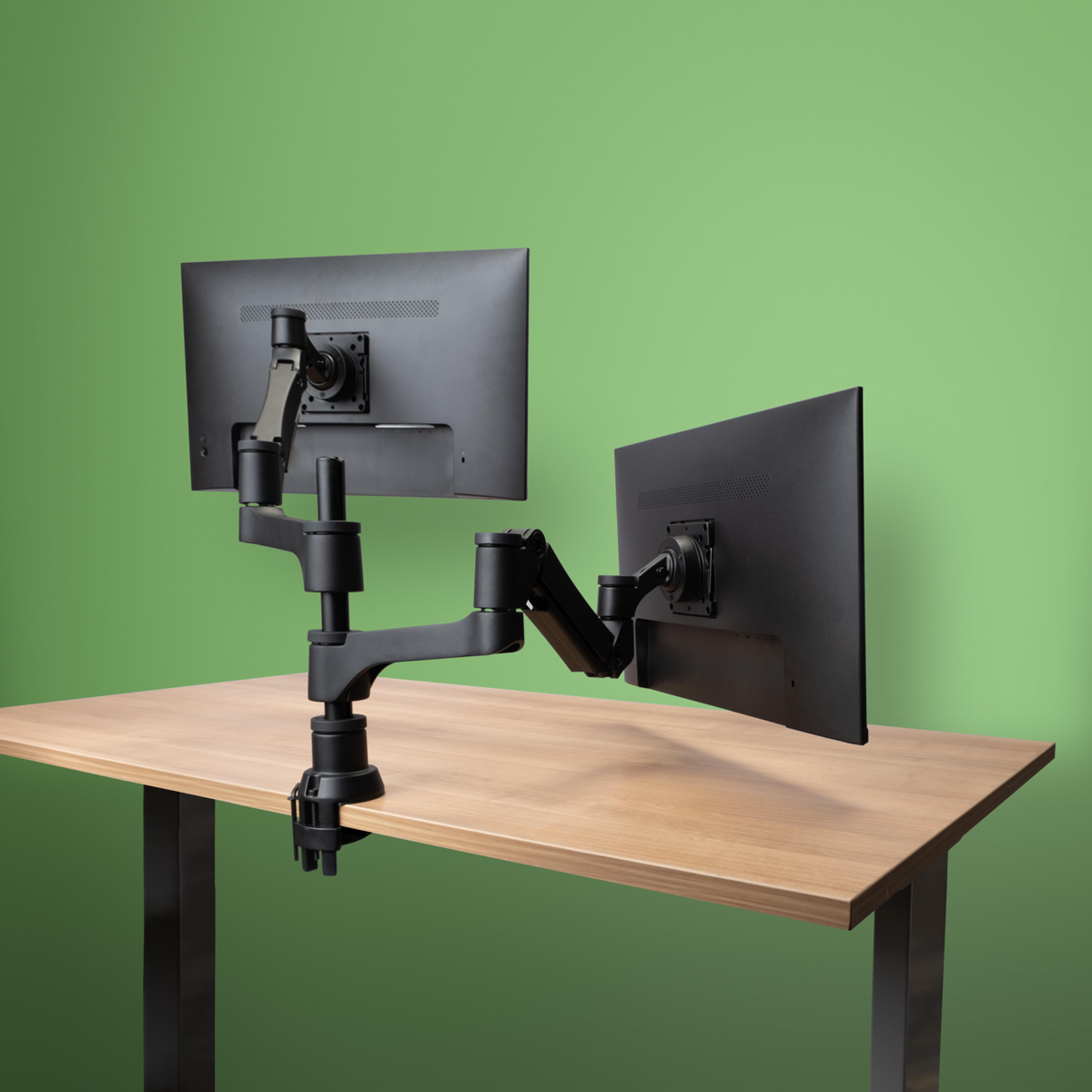 R-Go Monitorarm 0"-32" 2TFT Max.9KG Caparo 4 Gasfeder sil